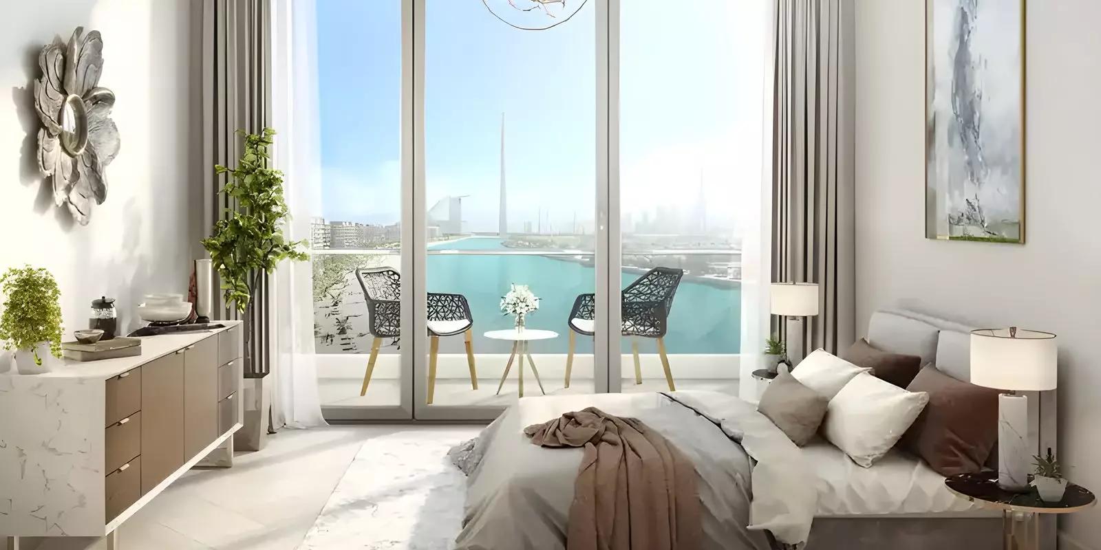 Shared pool and amenity deck at Azizi Riviera Beachfront, Meydan, Dubai
