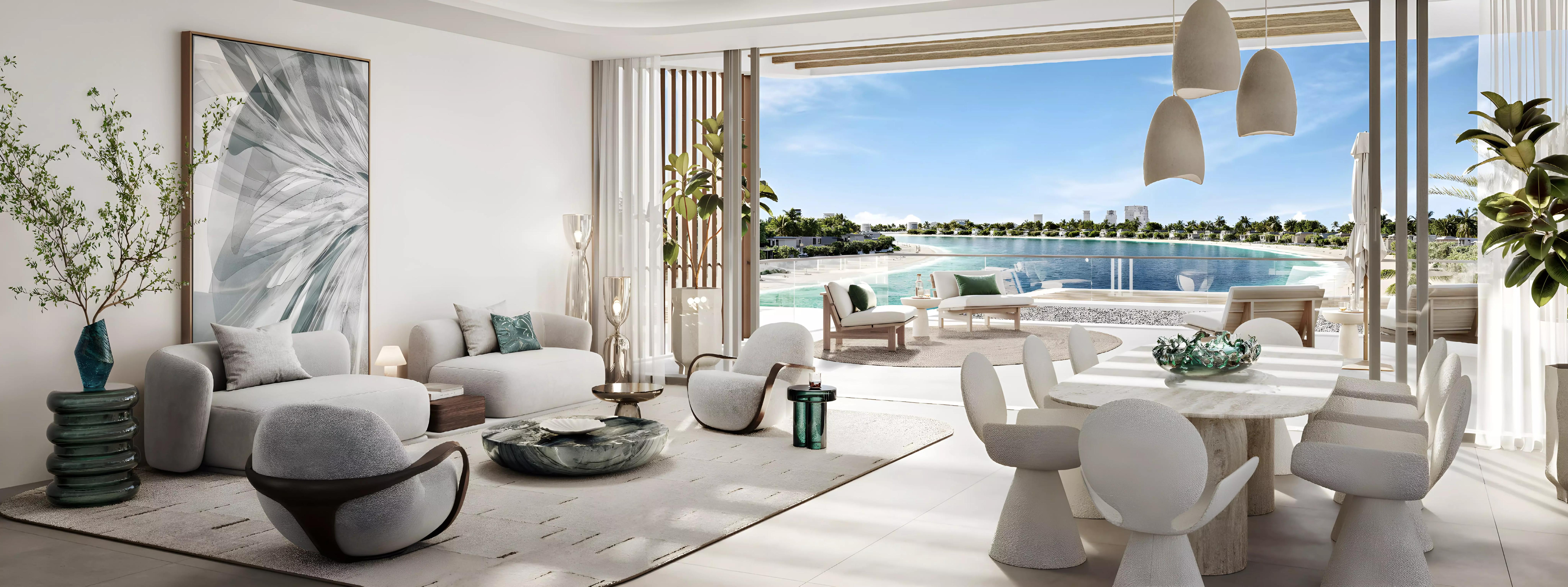 Palm Central Private Residences interior living space, Palm Jebel Ali, Dubai