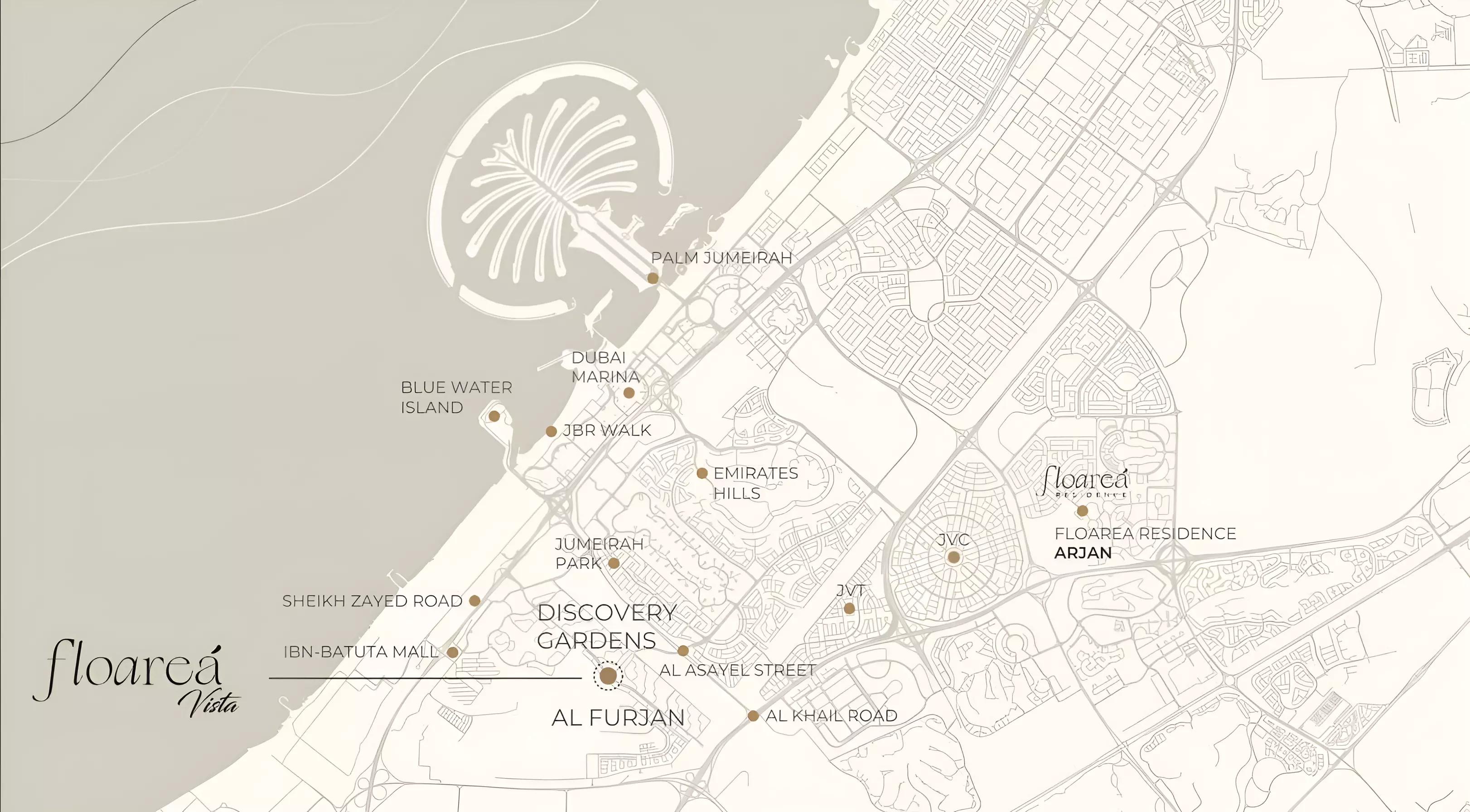 Floarea Vista master plan layout, Al Furjan, Dubai