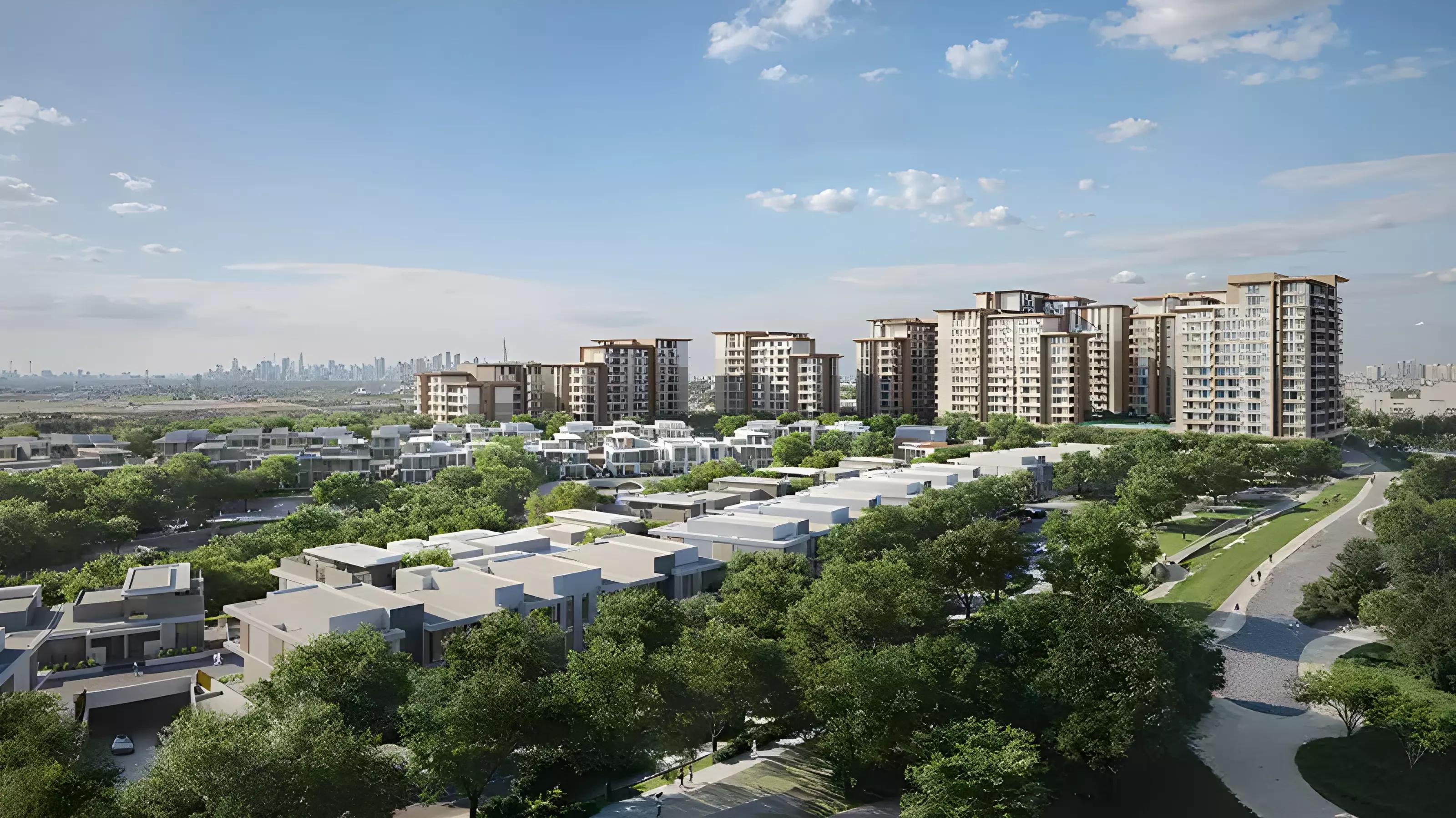Mahra tower exterior view at Expo Valley Views, Expo City Dubai