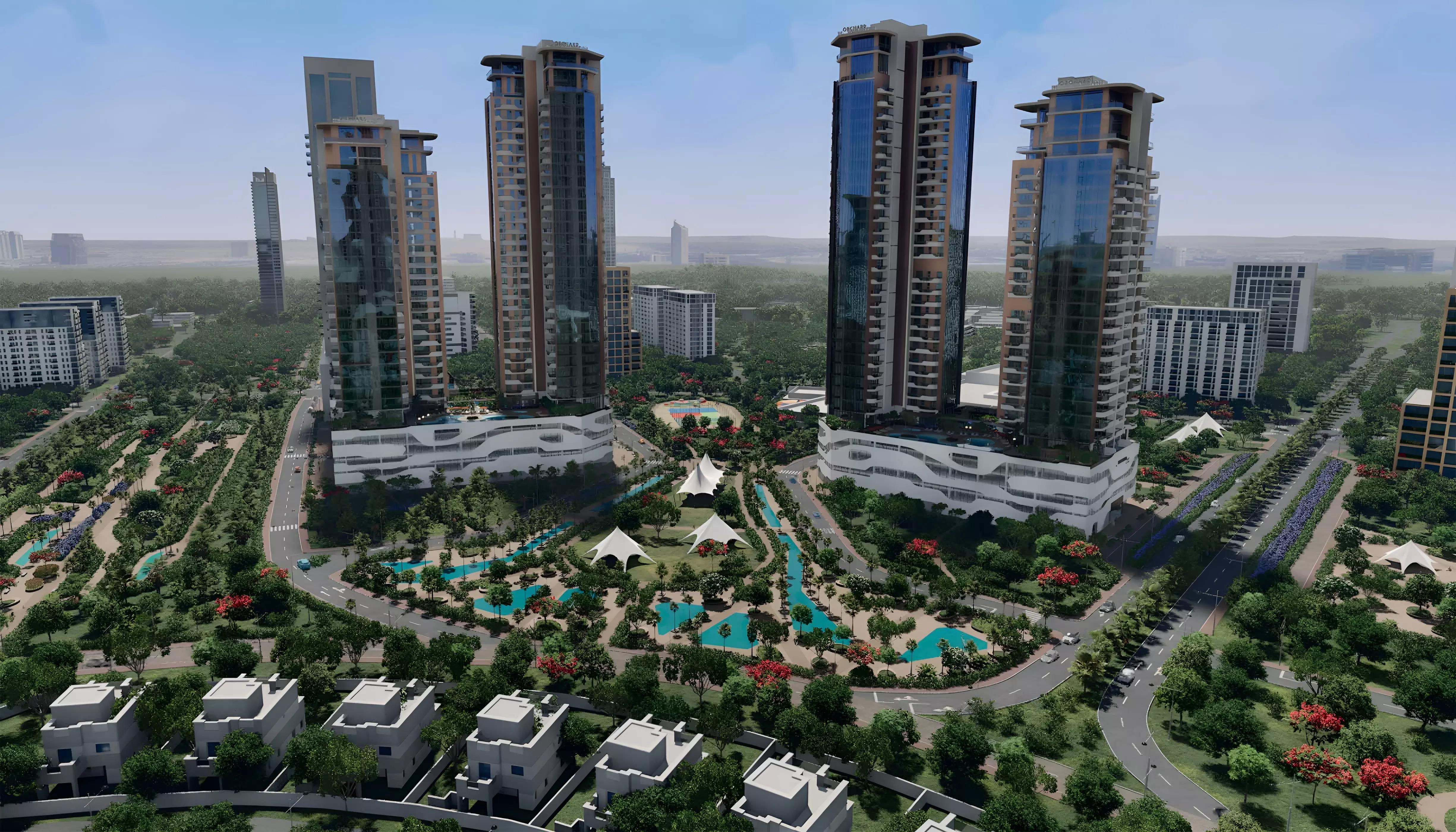Solena Orchard Place amenity deck with swimming pool, JVC, Dubai