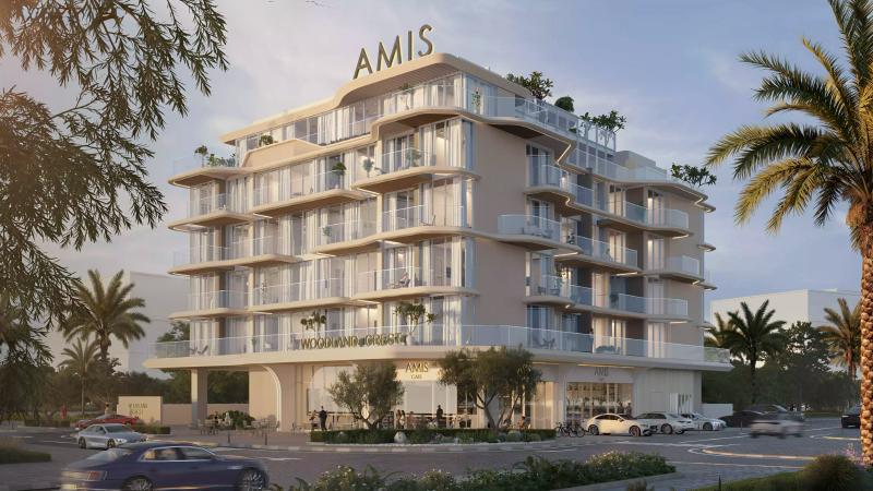 Woodland Crest exterior facade view, Meydan Avenue, Dubai
