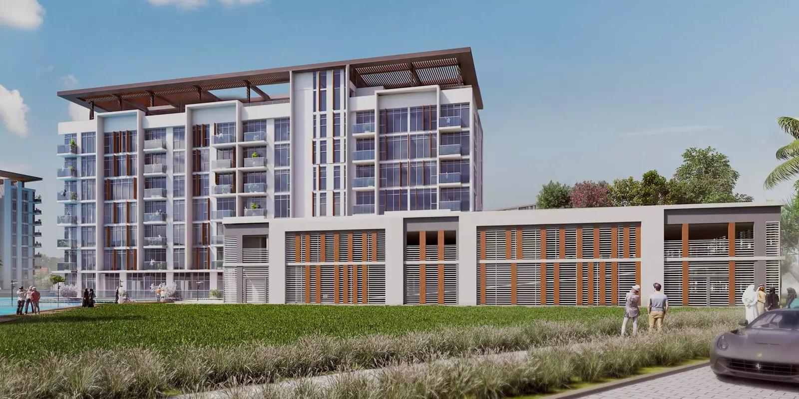 Landscaped gardens and pathway at Residences 6, District One