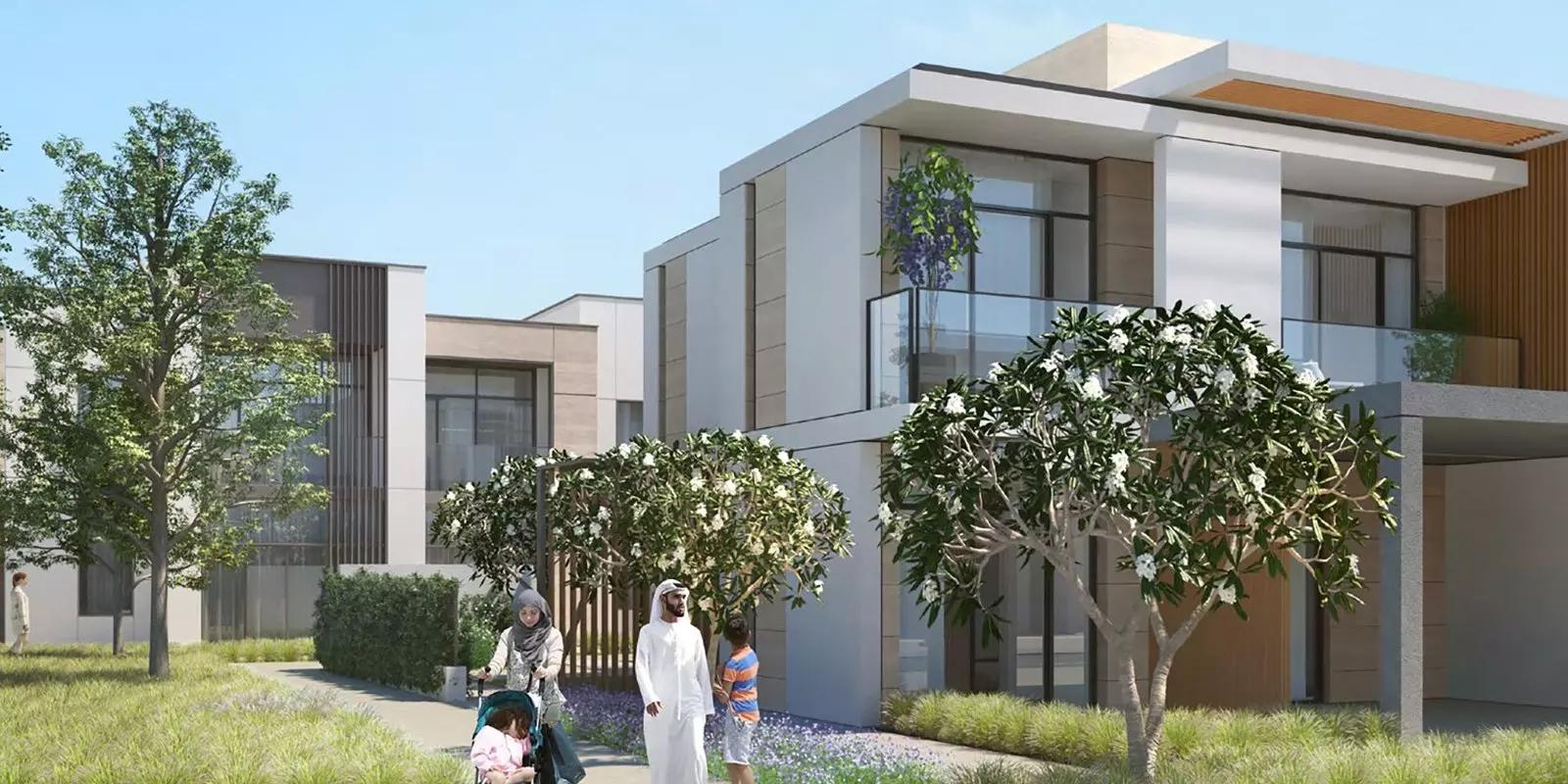 Ruba community street view with greenery, Arabian Ranches 3, Dubai