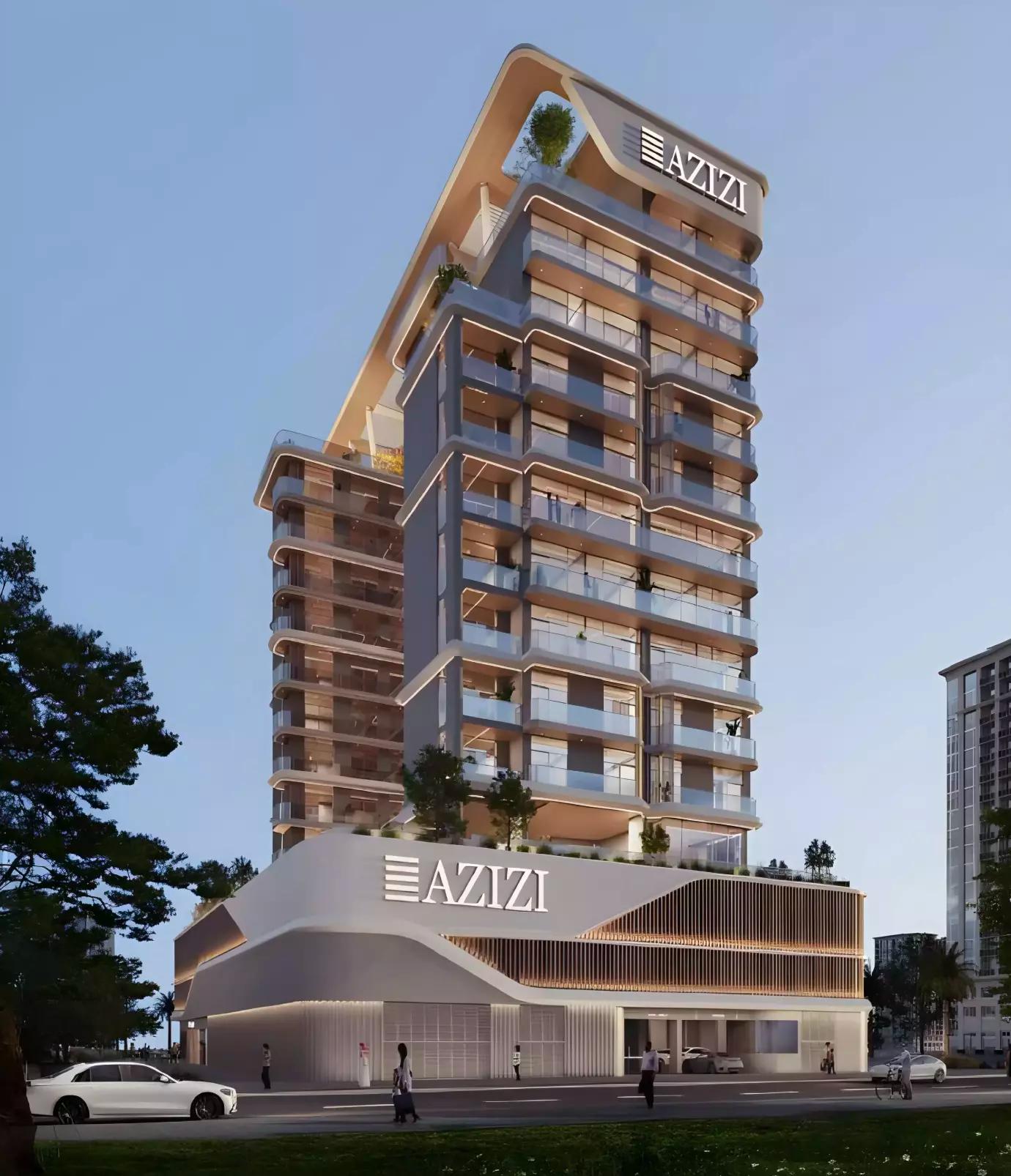 Residential tower elevation at Azizi Sikander, Al Furjan, Dubai