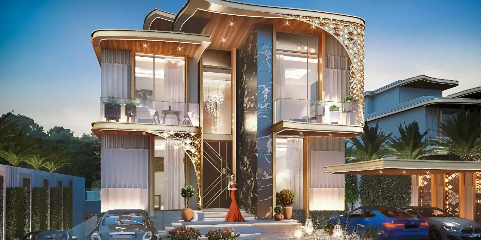Damac Gems Estates private pool area, DAMAC Hills, Dubai
