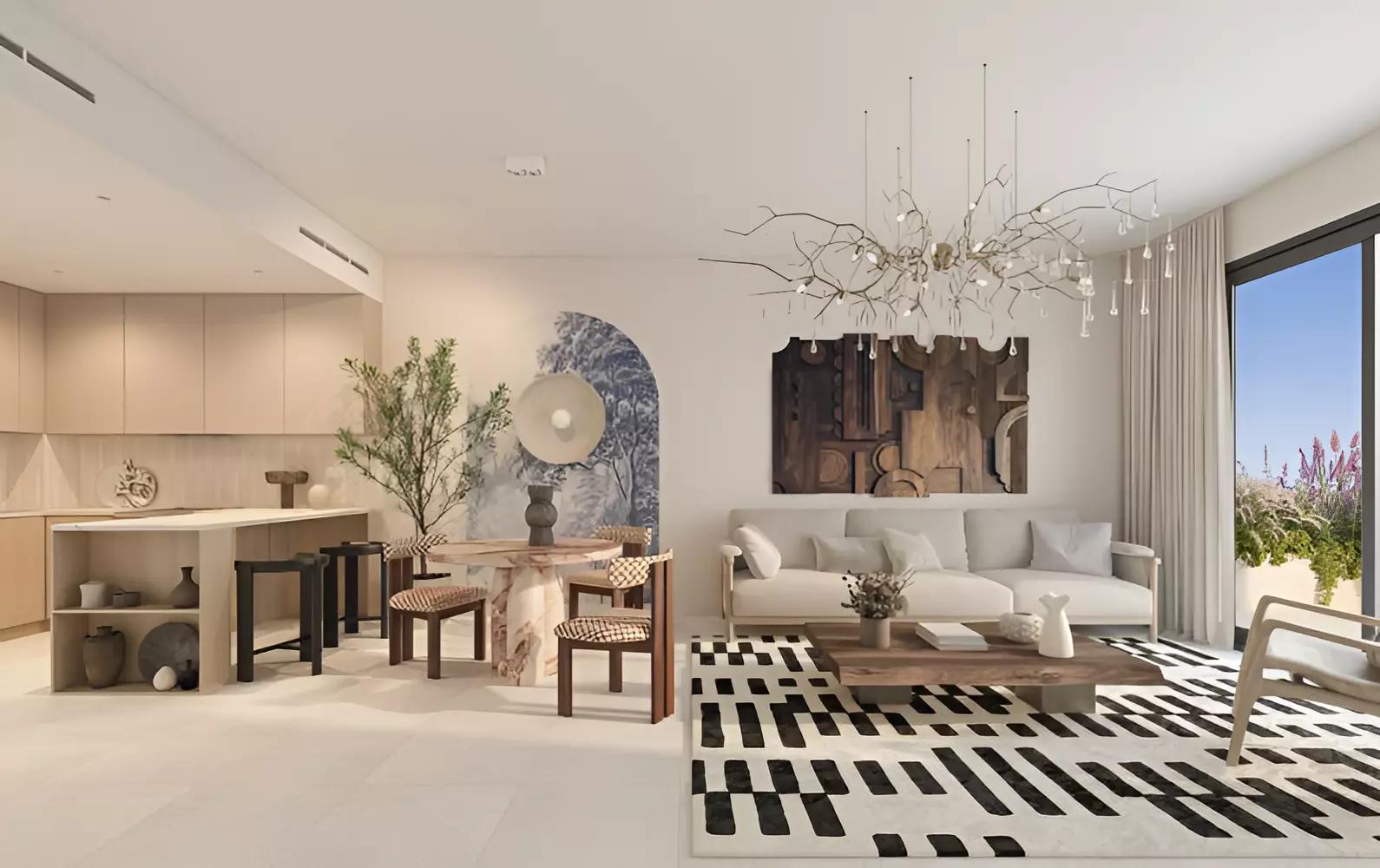 Weybridge Gardens Phase 2 building entrance and landscaping, Dubai Land, Dubai