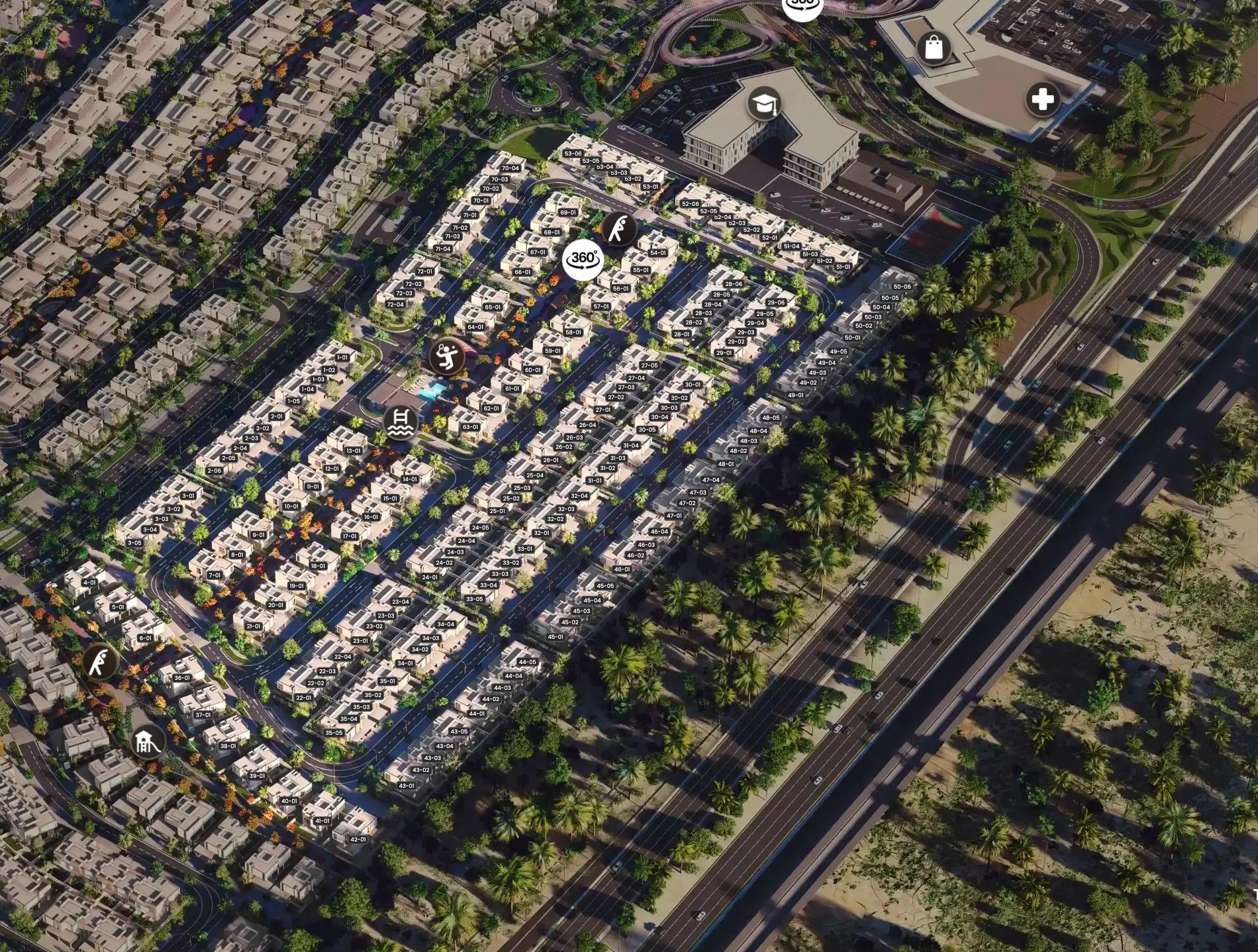 Master plan layout of Olympia at Athlon community by Aldar Properties, Dubai