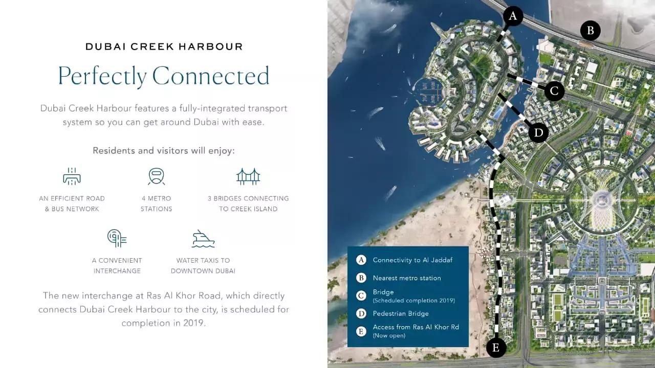 Master plan layout of Vida Residences Creek Beach, Dubai Creek Harbour