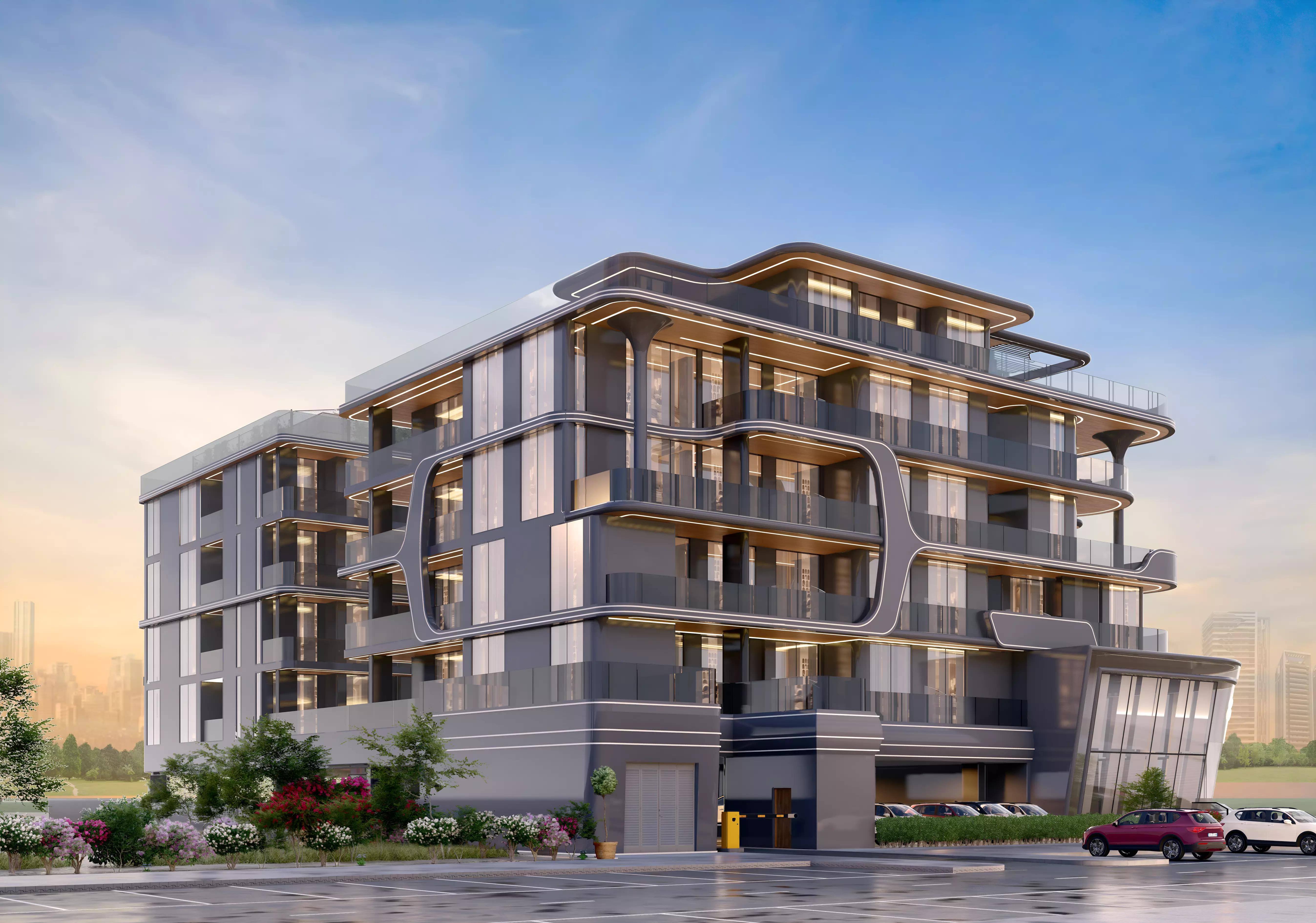 The Eighty Three amenity terrace rendering, Dubai South