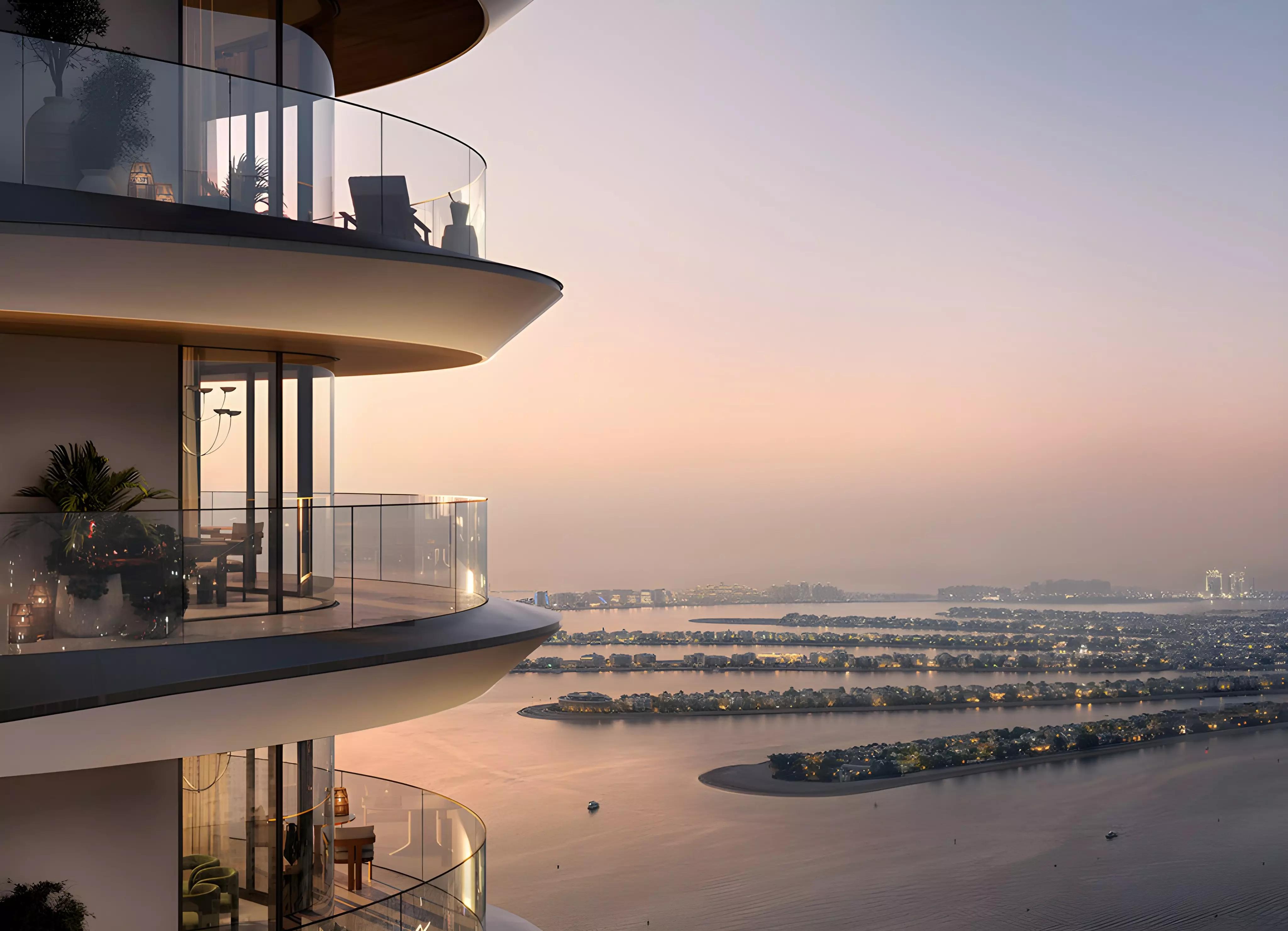 Landscaped podium and pool deck at The Bristol, Emaar Beachfront