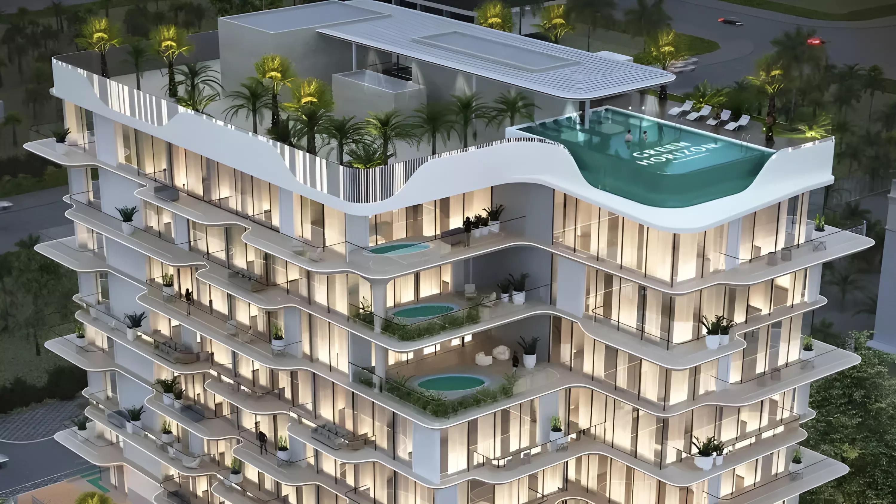 Lumea Residence exterior building facade on Dubai Islands