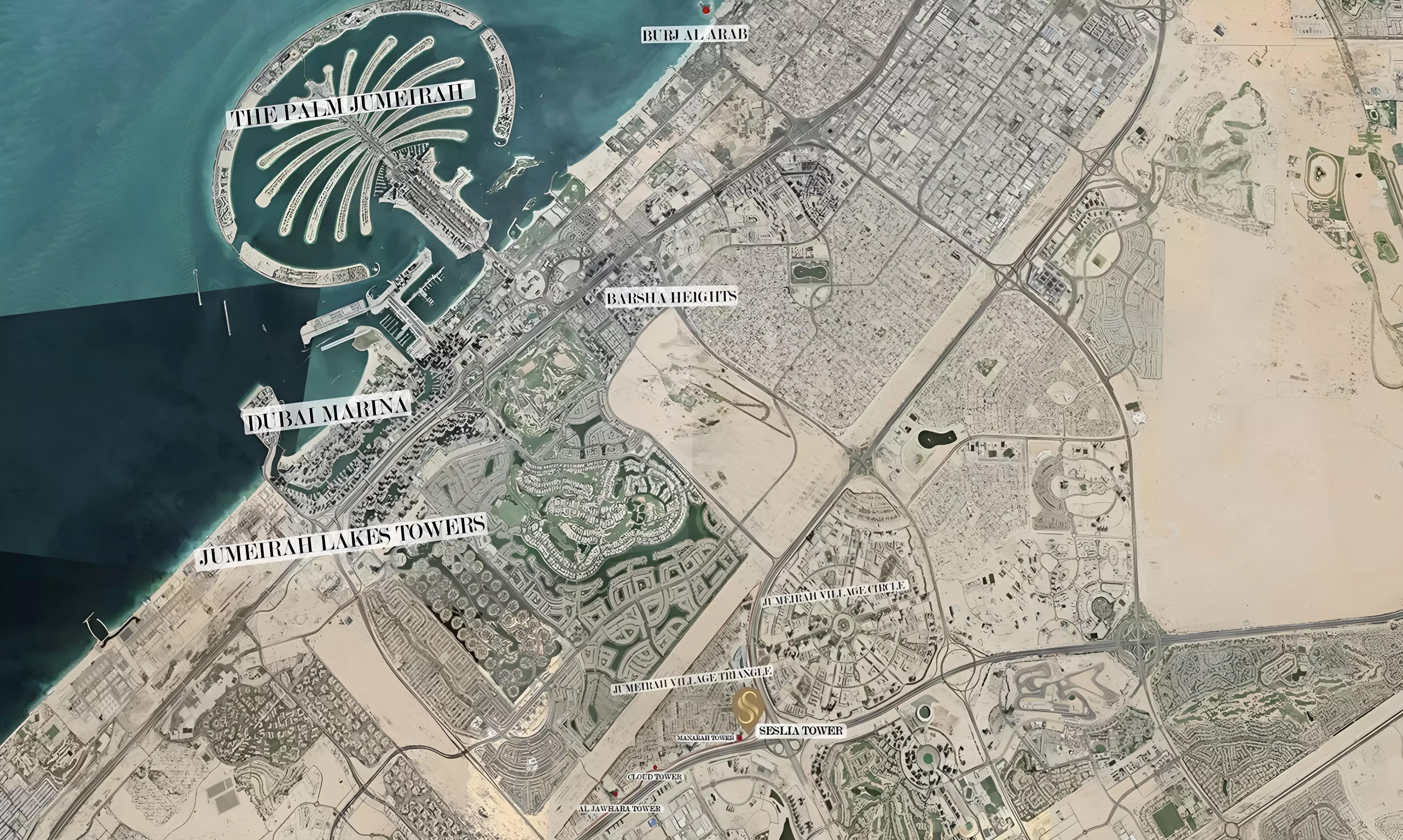 Seslia Tower master plan layout, District 4 Jumeirah Village Triangle