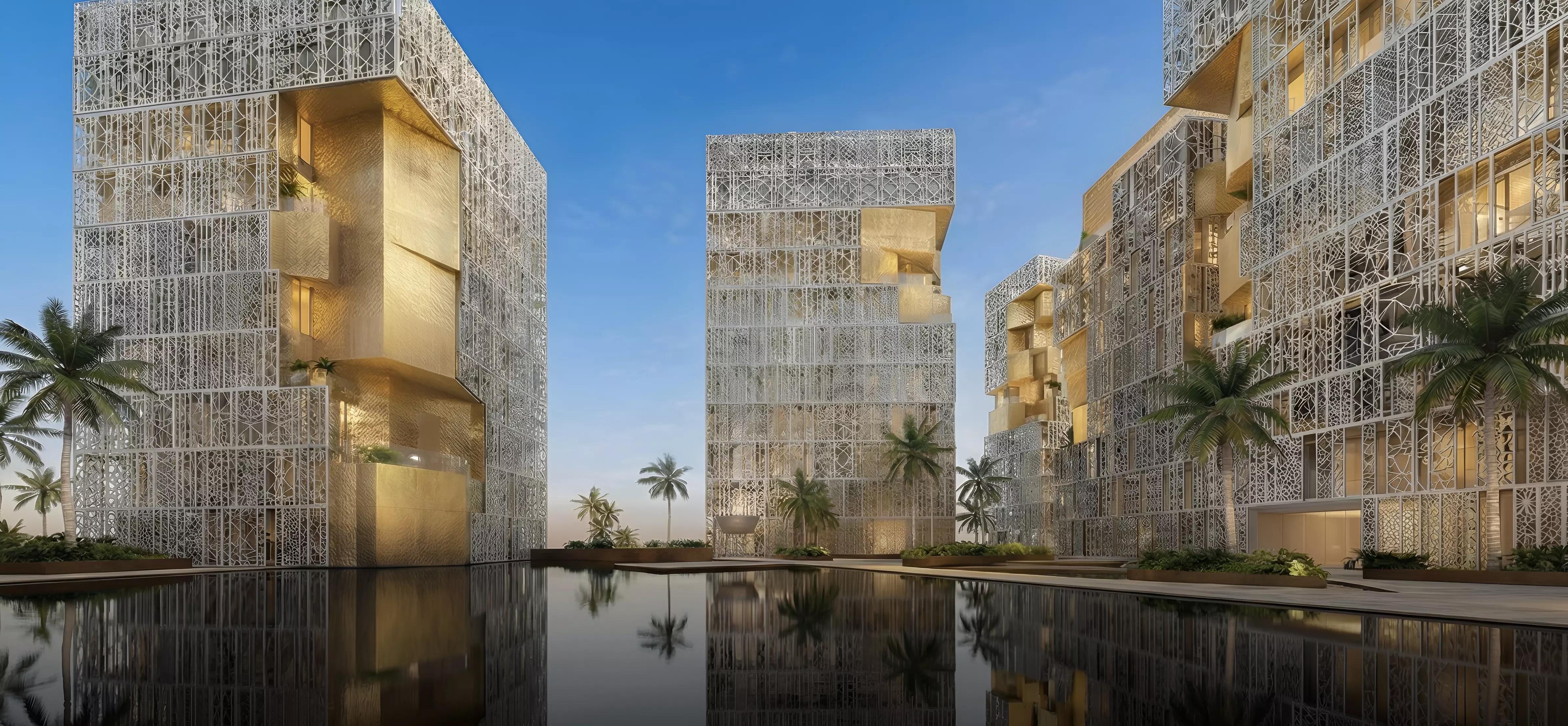 Richmond District building render with landscaped surroundings, Discovery Gardens