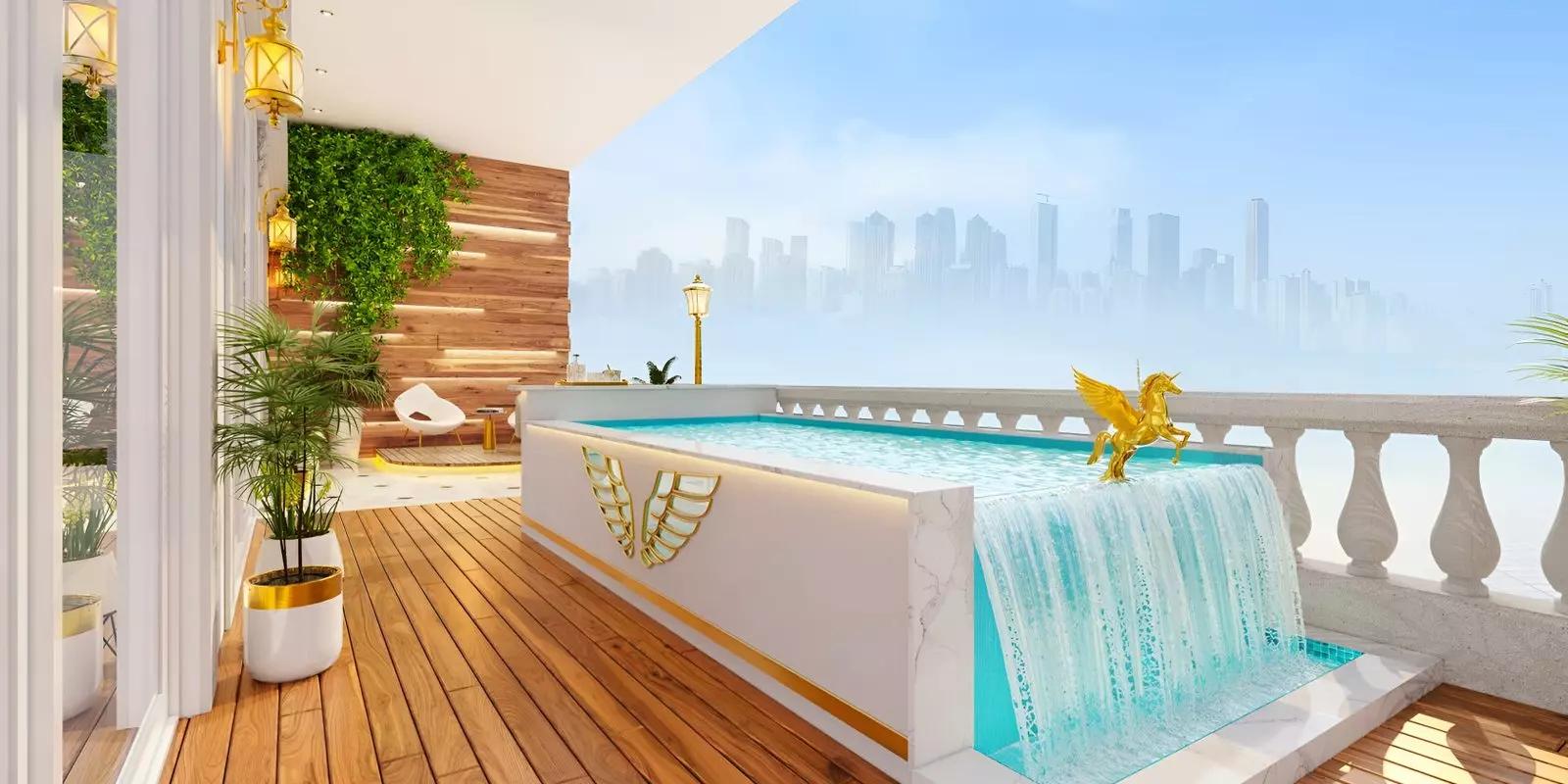 Amenity terrace with seating area at Vincitore Aqua Dimore Phase 2