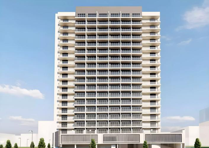AG Square residential building exterior, Dubai Land Residence Complex, Dubai
