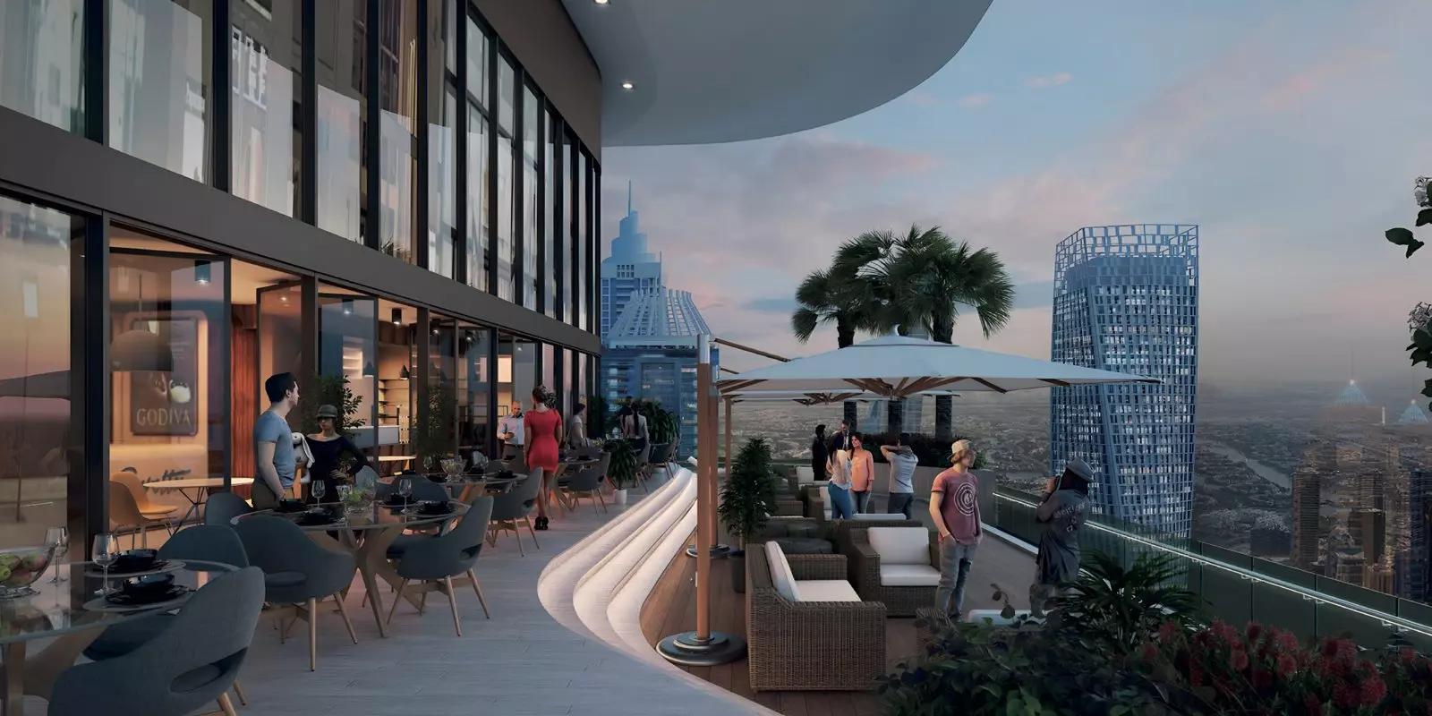 Sobha Seahaven shared swimming pool deck