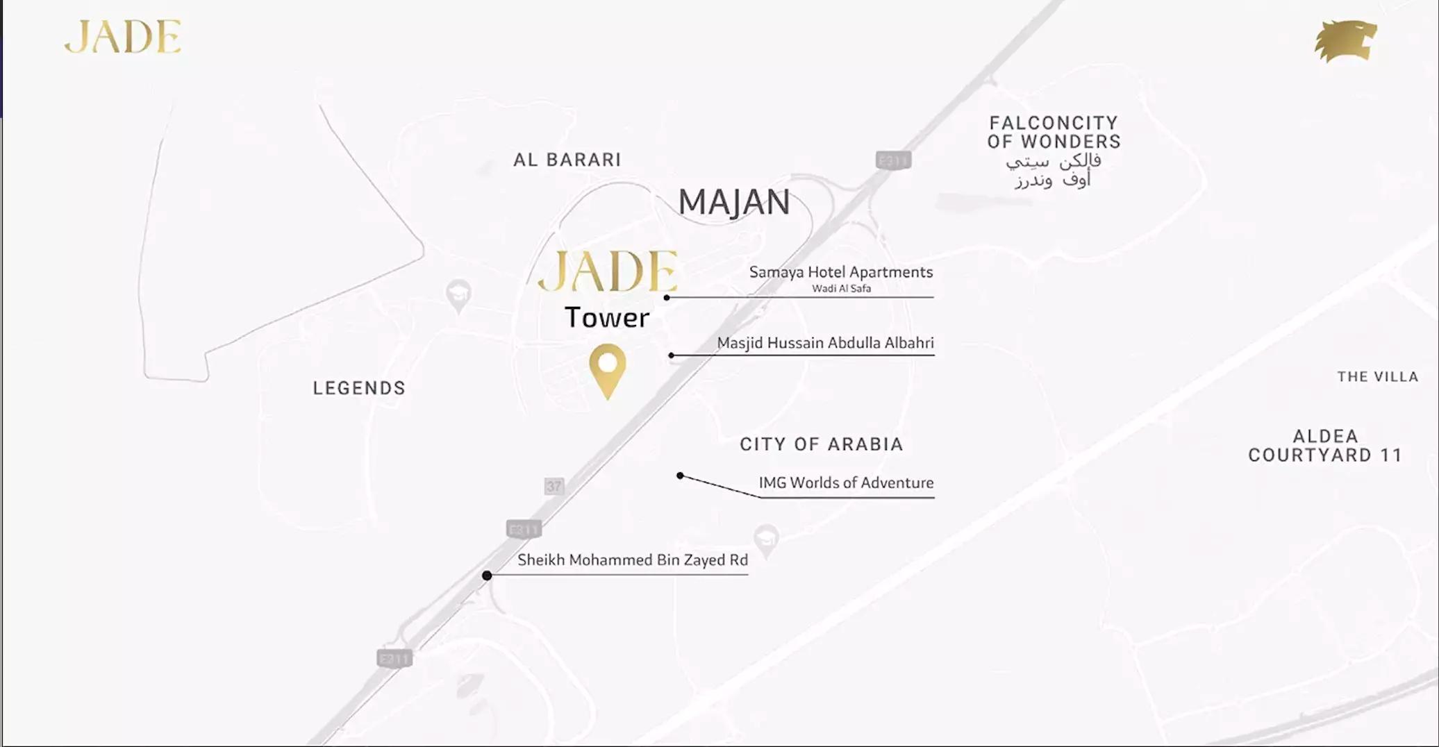 Jade Tower master plan layout, Majan, Dubai