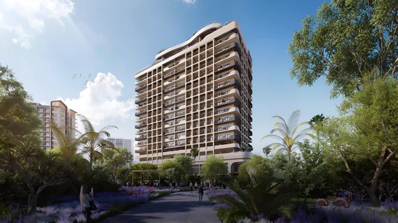 Weybridge Gardens Phase 2 exterior building facade, Dubai Land Residence Complex, Dubai