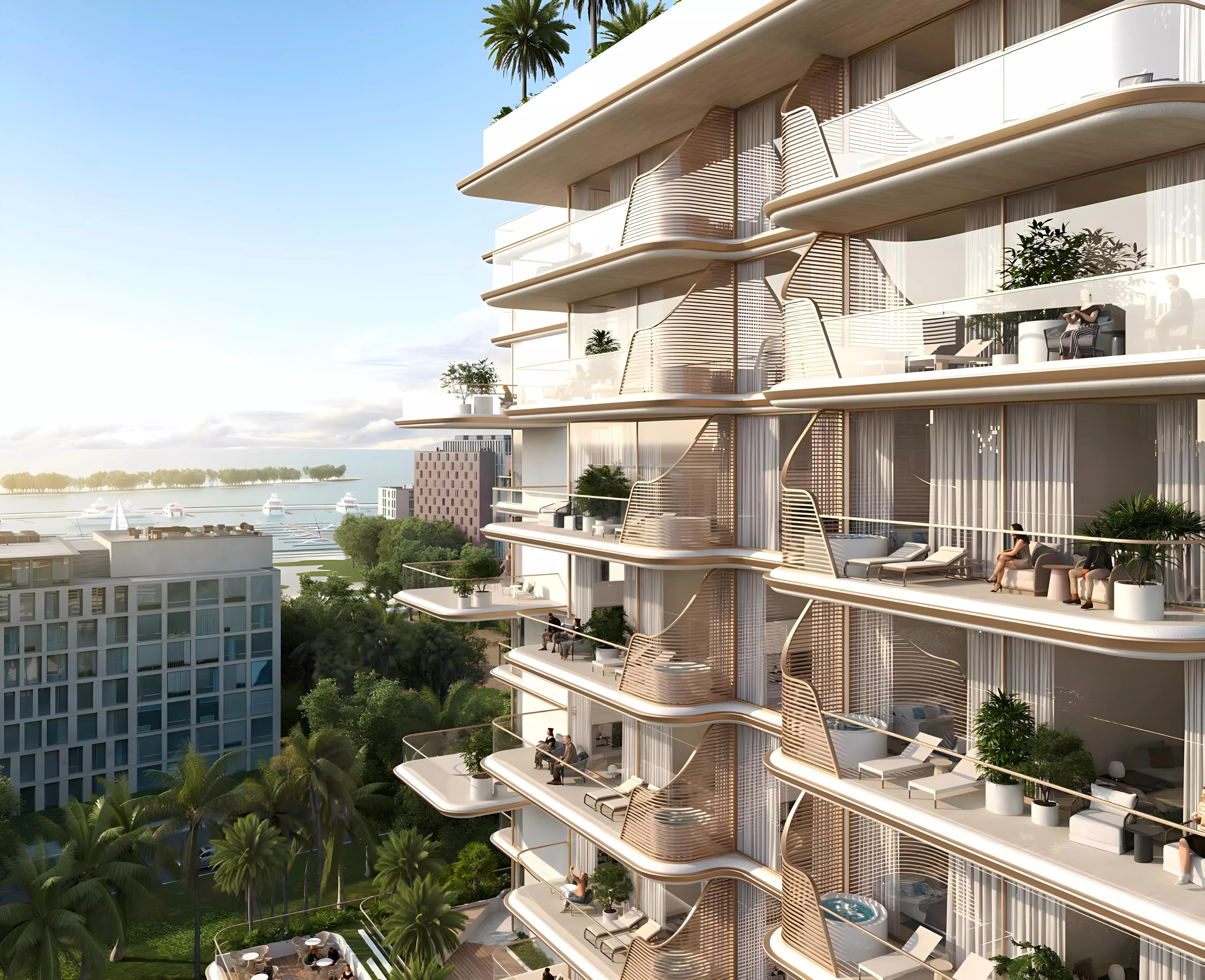 Sunset Bay Phase 3 apartment interior living area, Dubai Islands