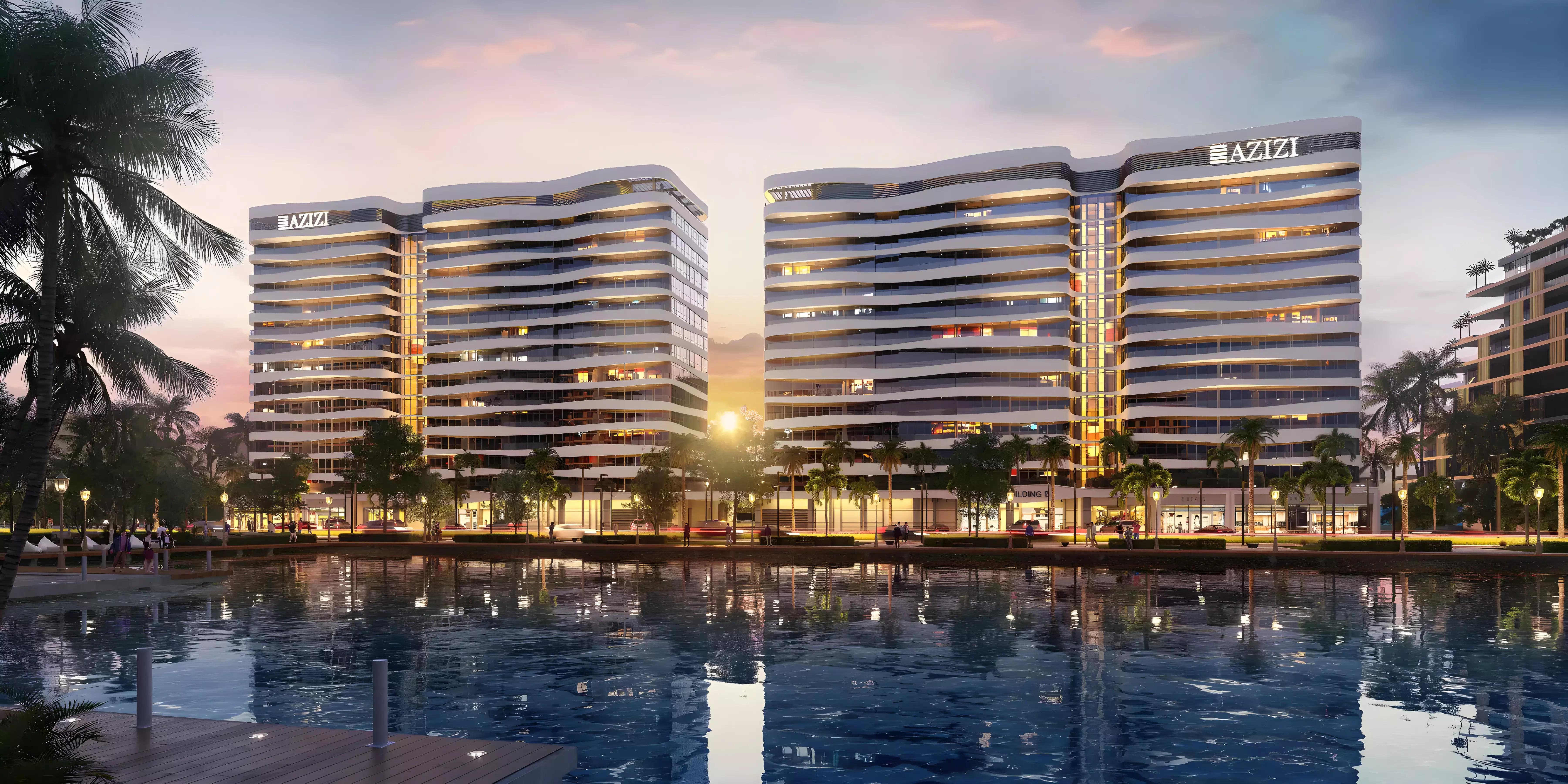 Azizi Venice 12 exterior building render, Dubai South, Dubai