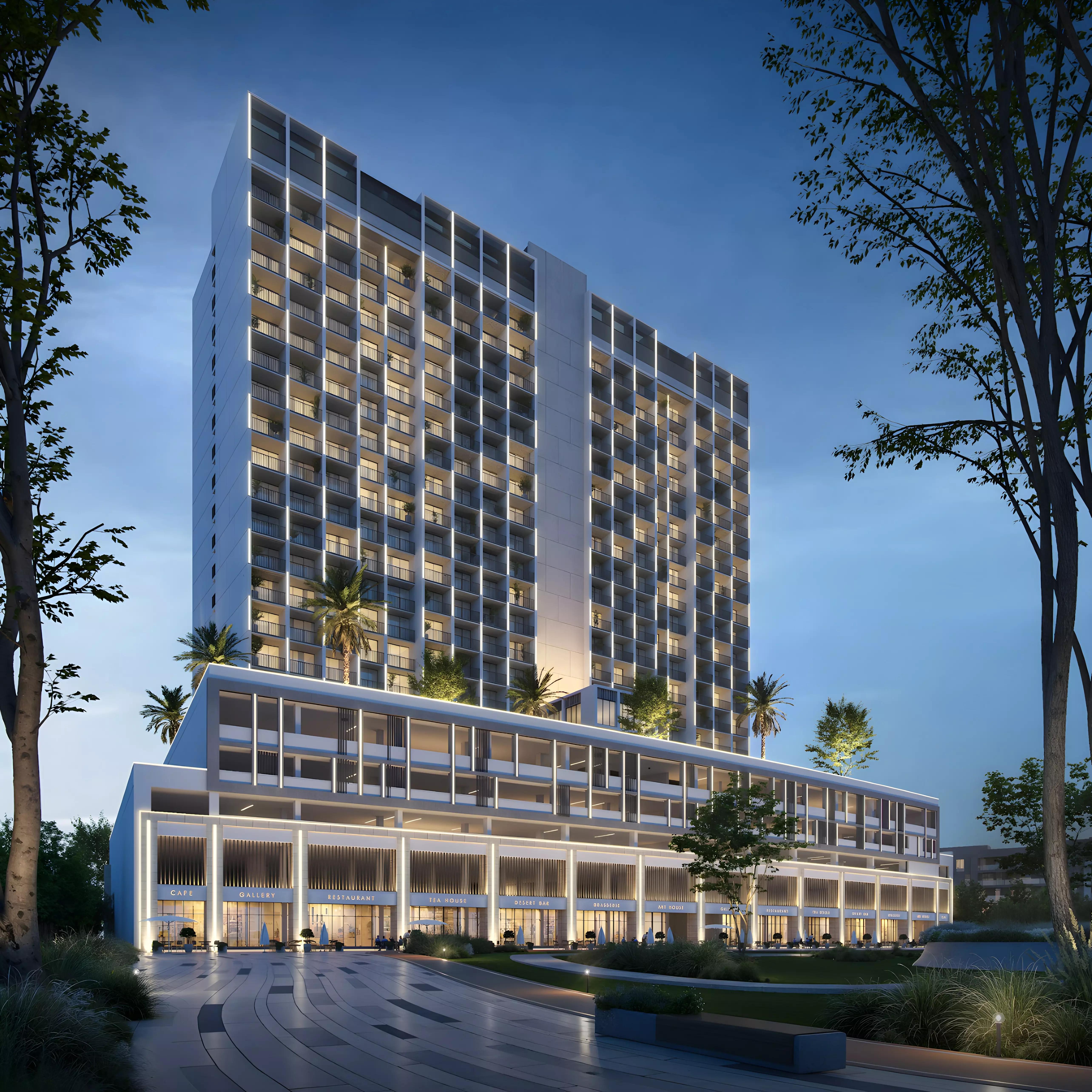 11 Hills Park apartment interior living space, Dubai Science Park