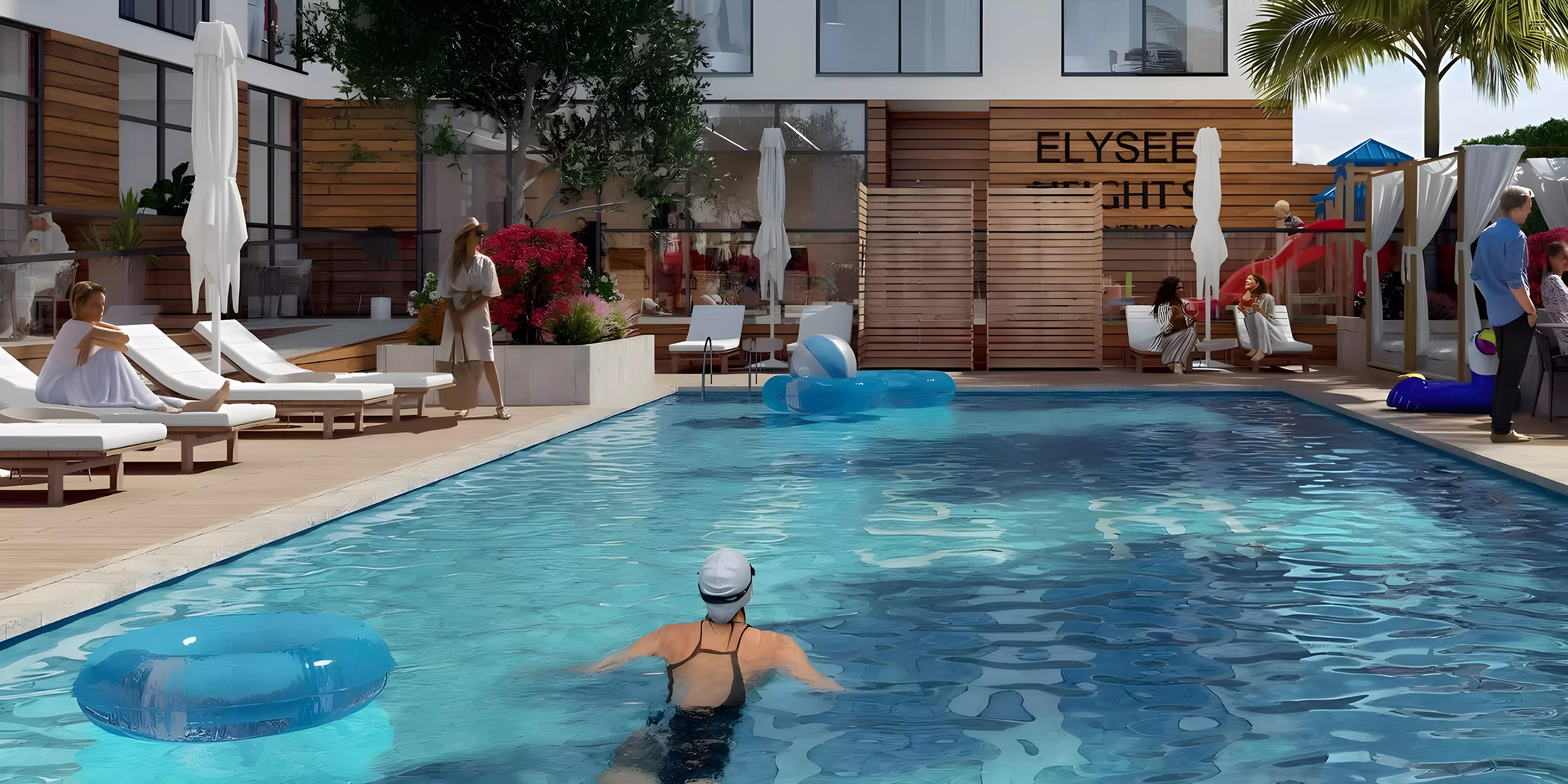 Elysee Heights building facade and entrance, JVC District 12, Dubai
