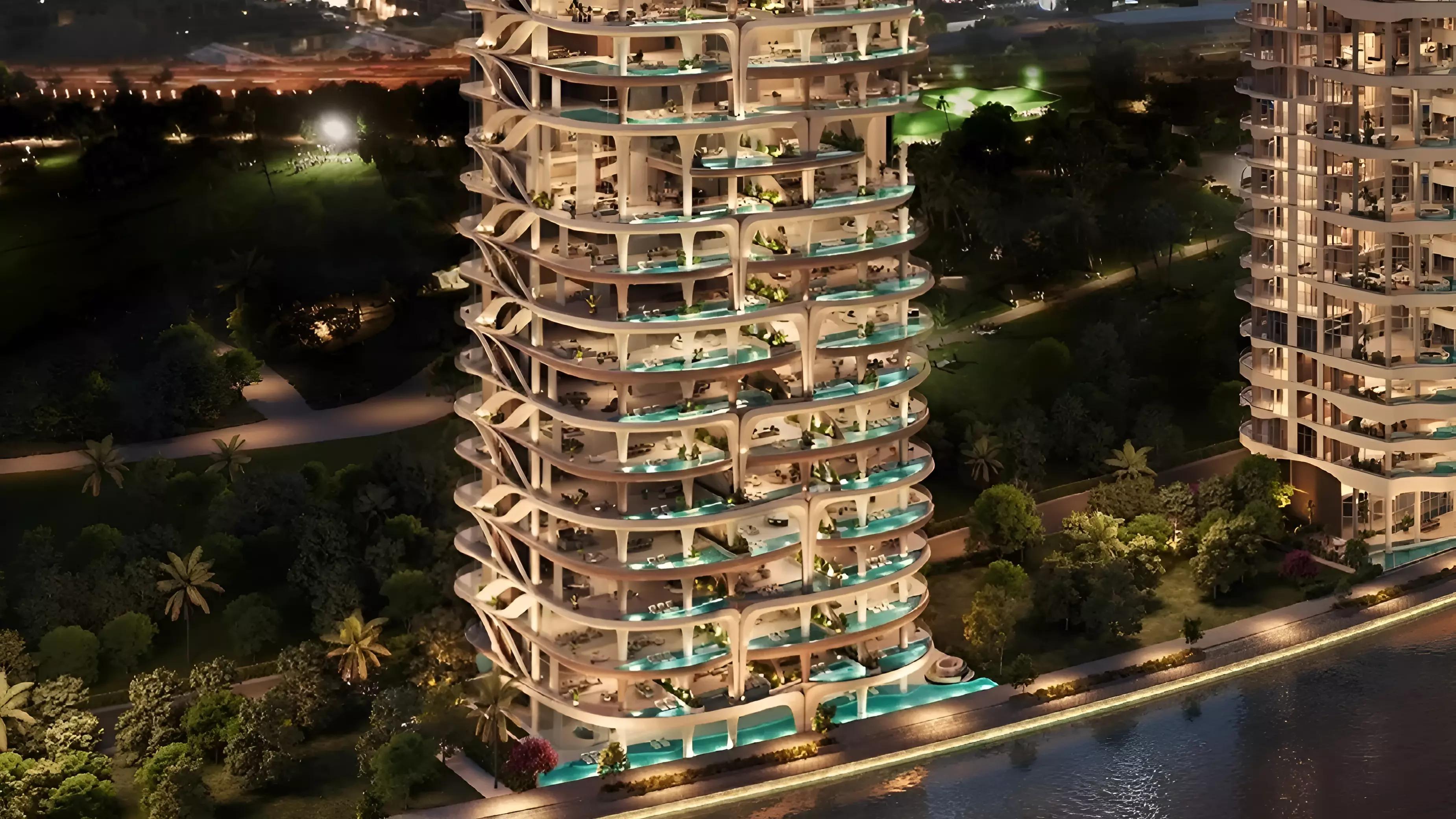 Casa Ahs exterior facade with landscaped entrance, Al Wasl, Dubai