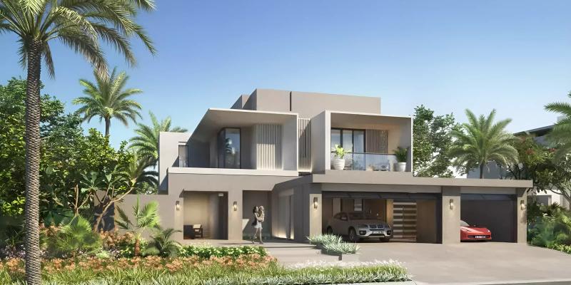 Jebel Ali Village Phase 2 townhouse exterior with landscaped garden, Jebel Ali, Dubai