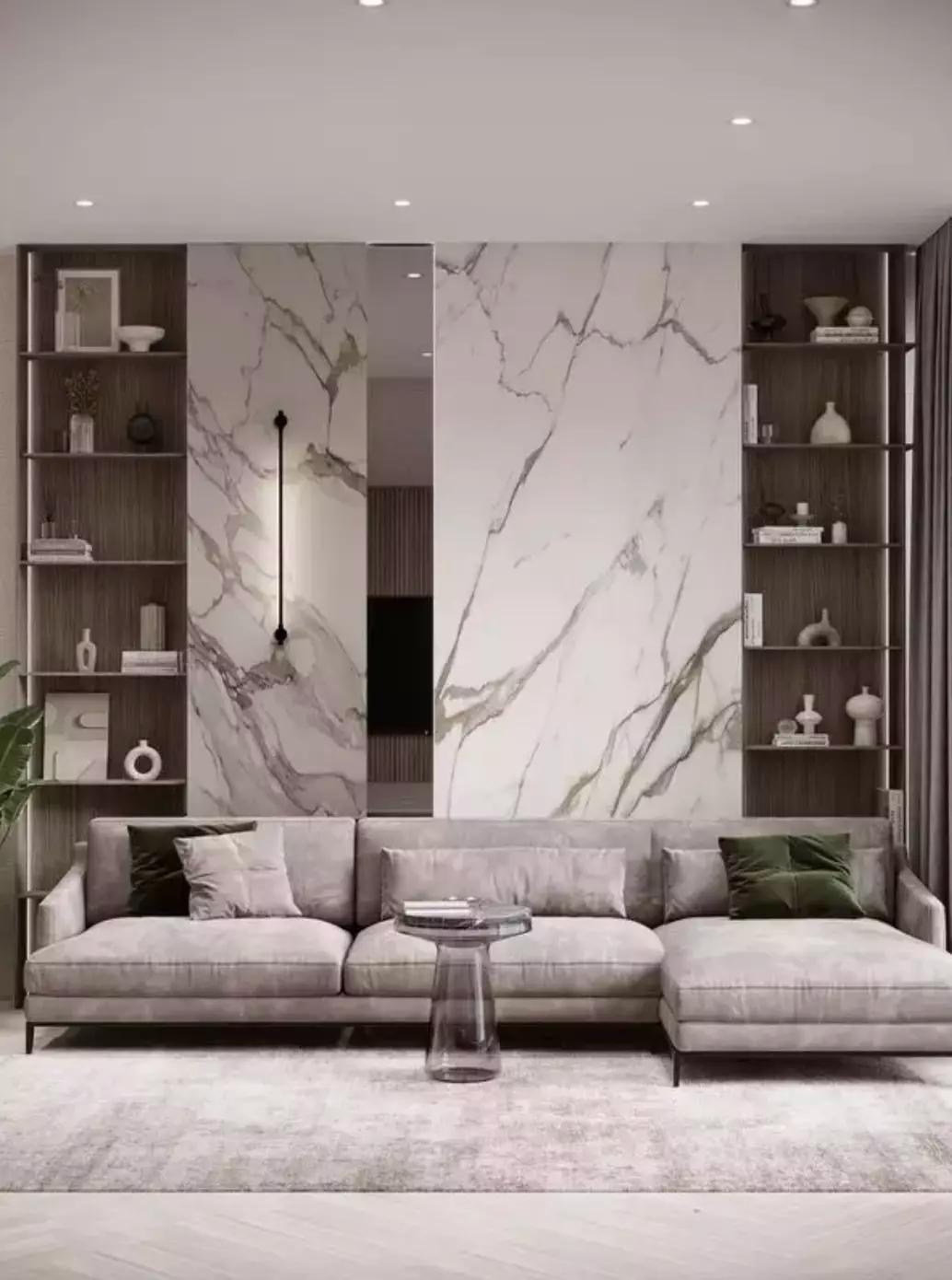 Apartment living room interior at The Grove By Iman, Dubai Hills Estate, Dubai
