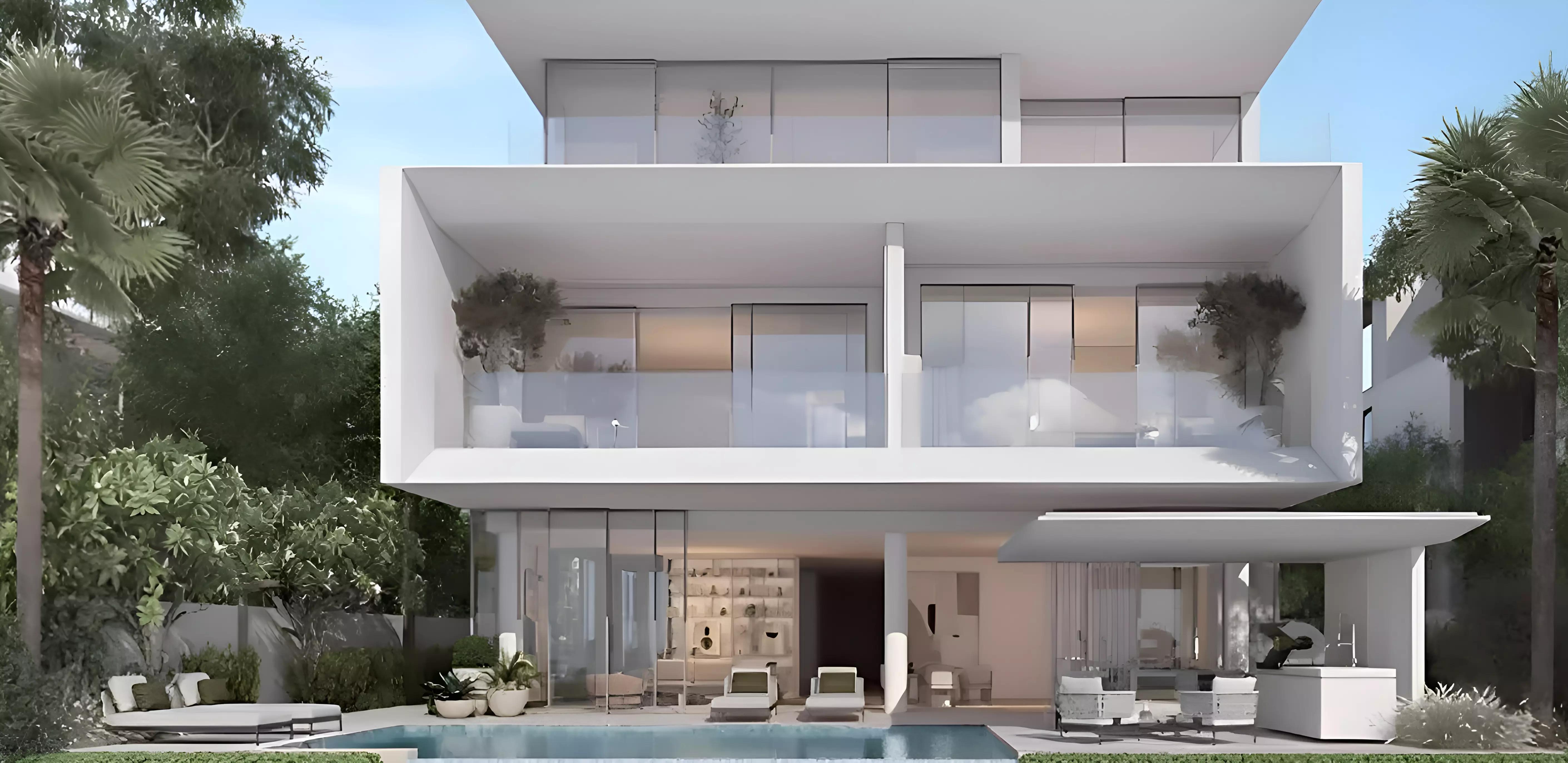 Waterfront villa plot boundary on Palm Jebel Ali Frond N