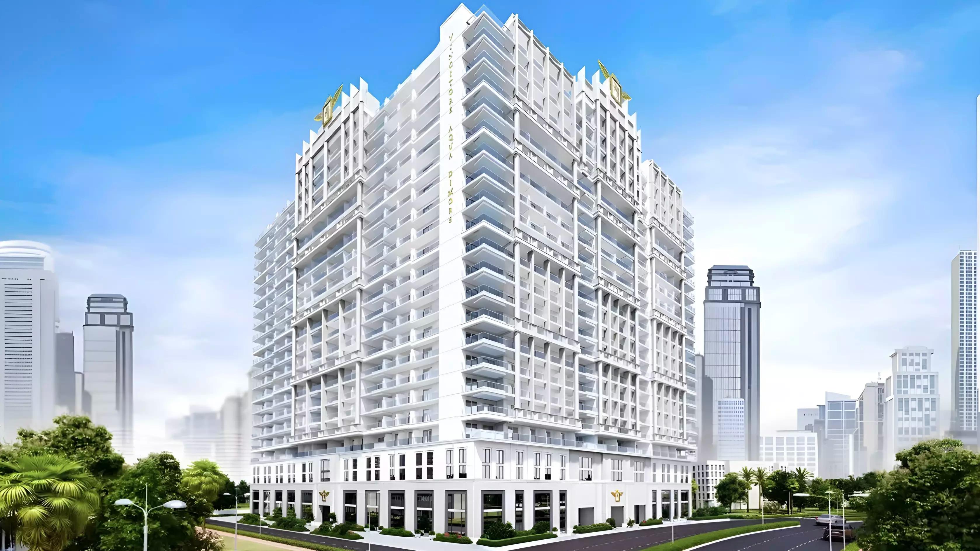 Exterior facade rendering of Vincitore Aqua Dimore Phase 2 tower in Dubai Science Park