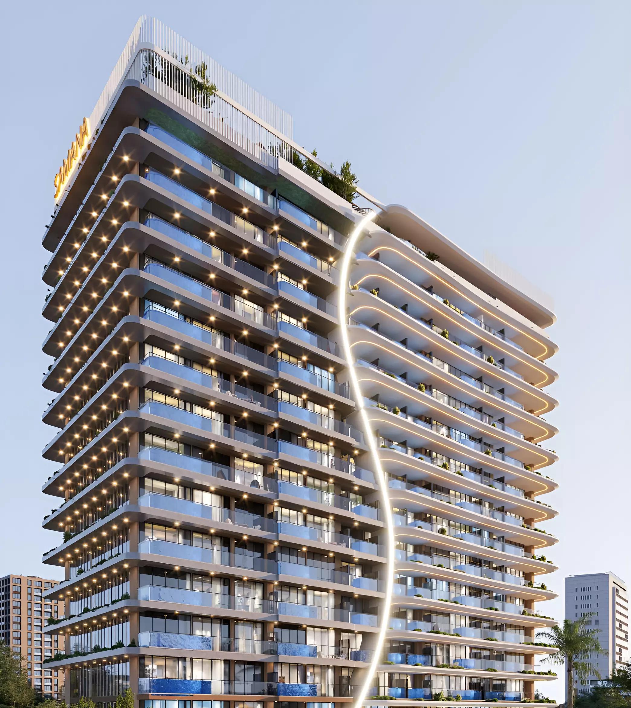 Samana Park Meadows apartment interior living space, Dubai Land, Dubai