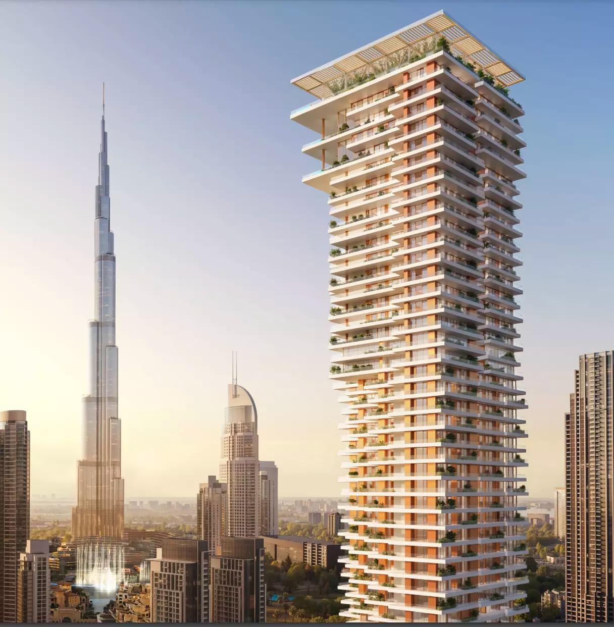 Fairmont Residences Solara Tower exterior view in Downtown Dubai