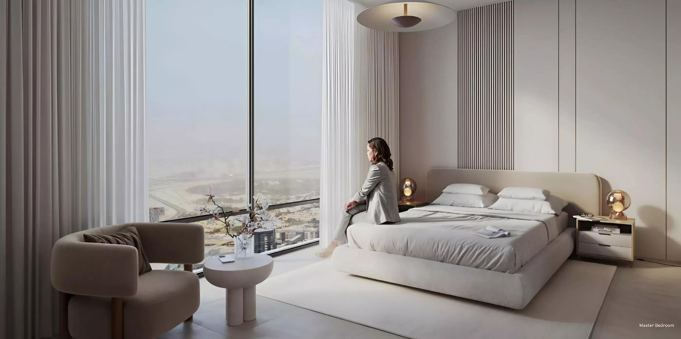 Altura interior apartment living space render, Waada by Bahria Town