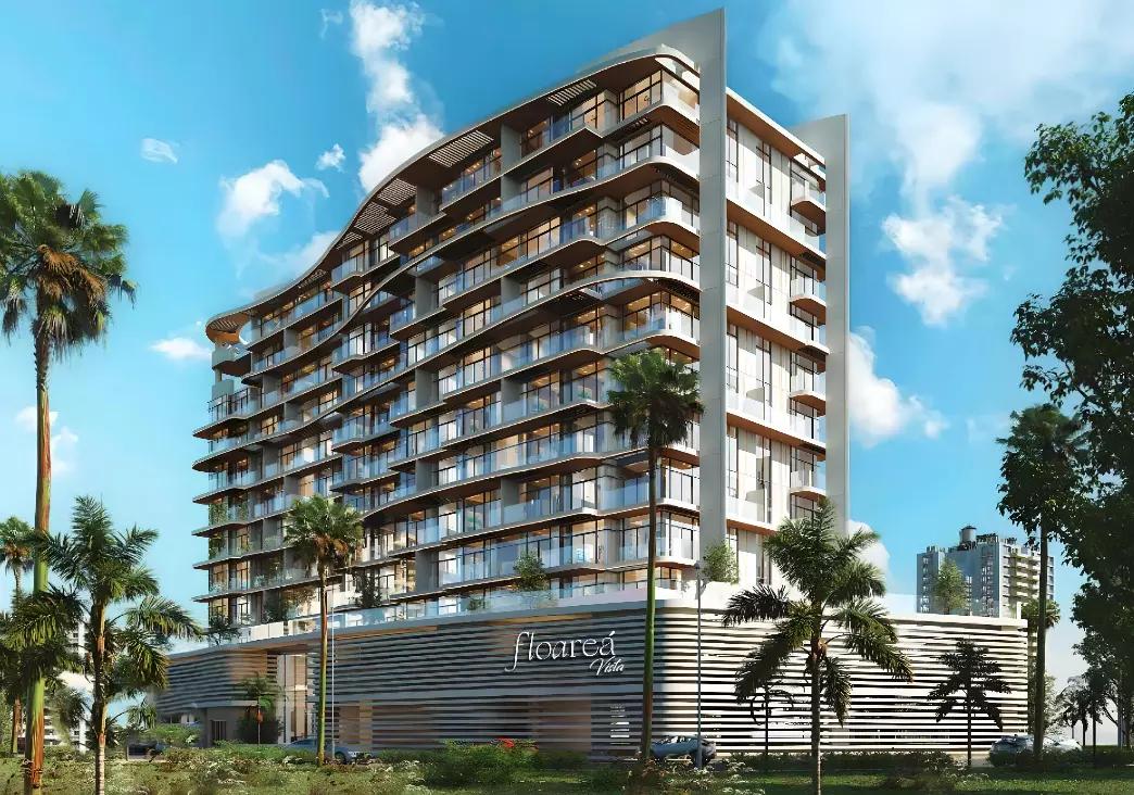 Floarea Vista apartment building exterior view, Al Furjan, Dubai