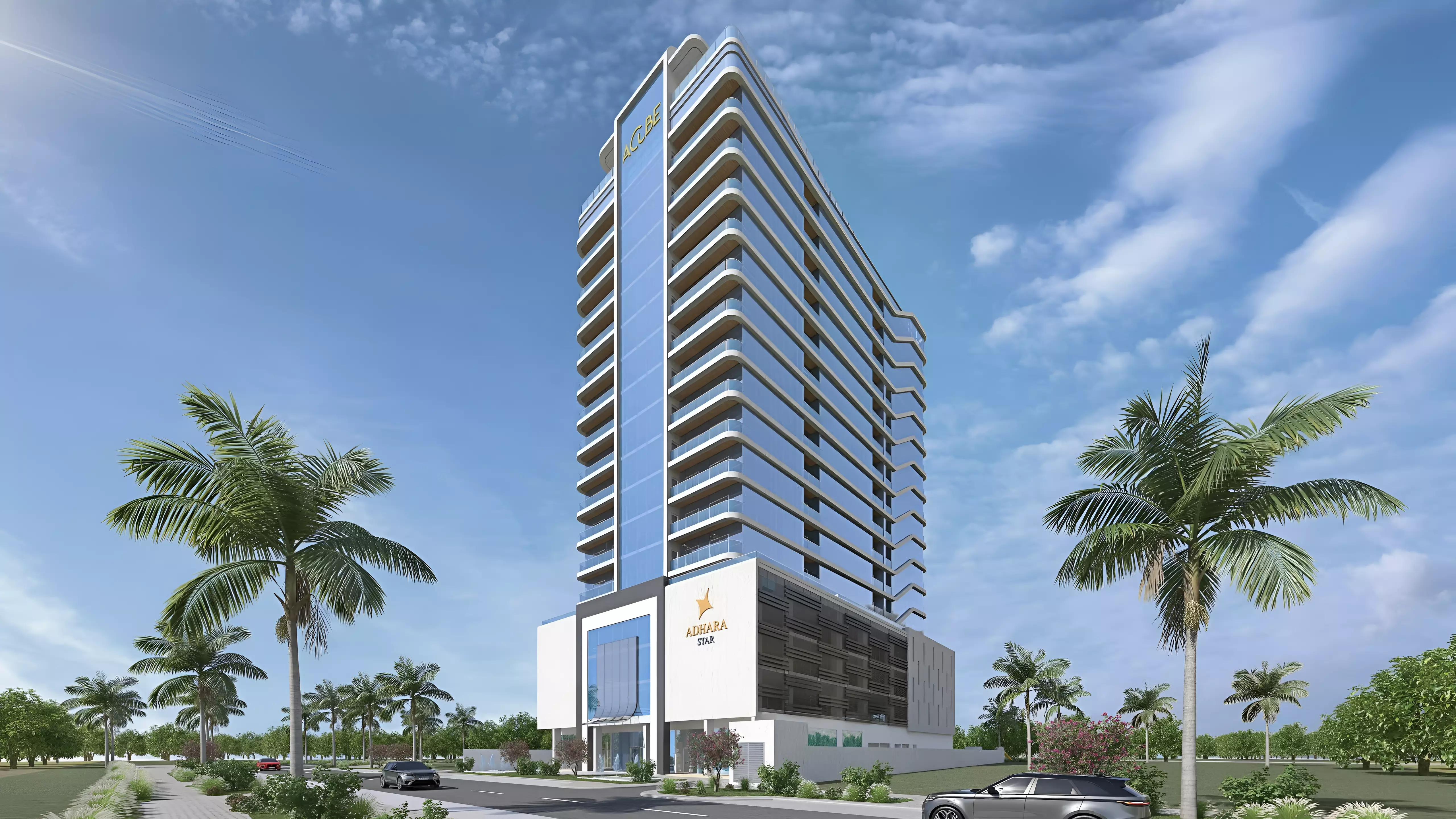 Adhara Star residential building exterior in Arjan, Dubai