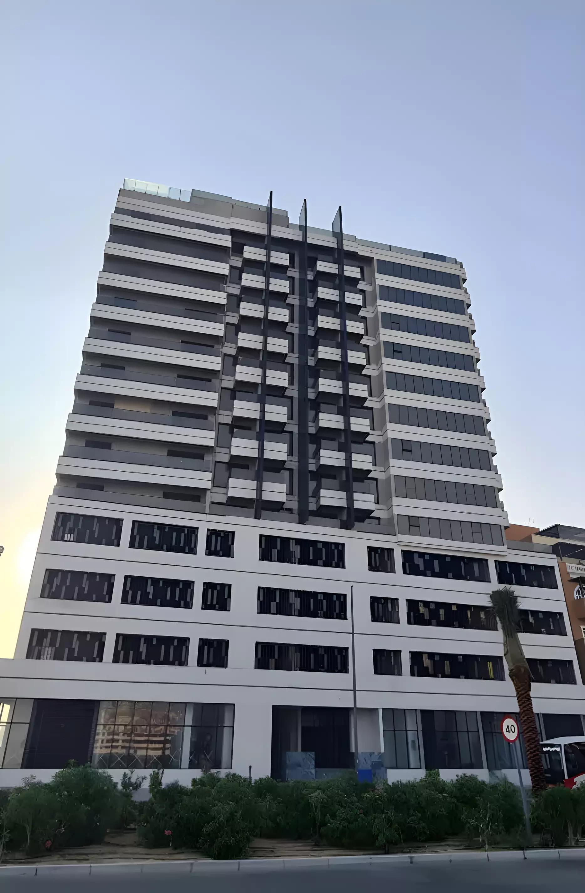 Marwa Heights building entrance and lobby area, JVC, Dubai