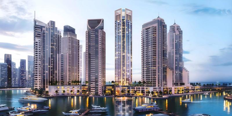 LIV Marina tower exterior view, Dubai Marina waterfront