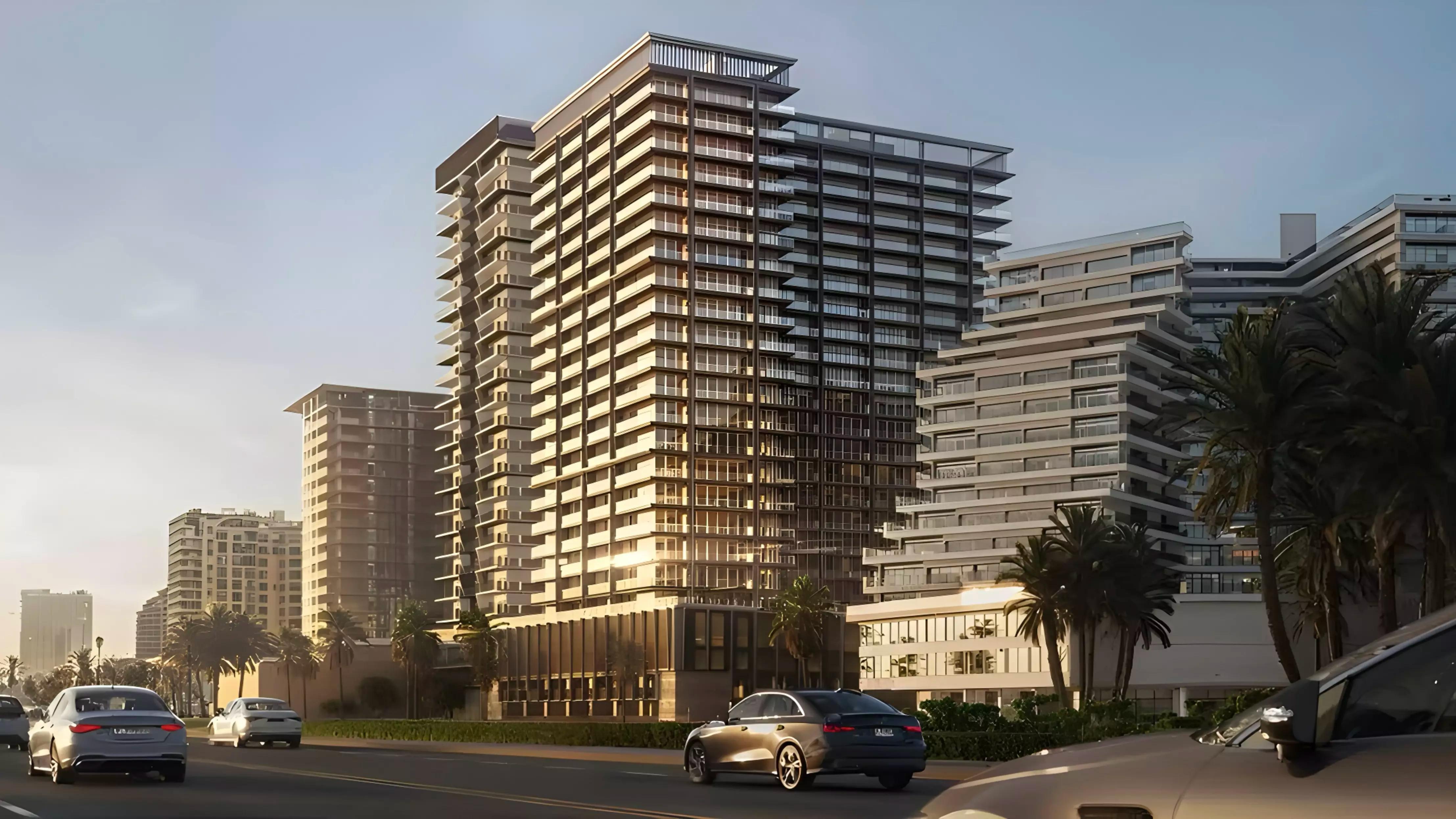 Binghatti Starlight exterior tower view, Al Jaddaf, Dubai