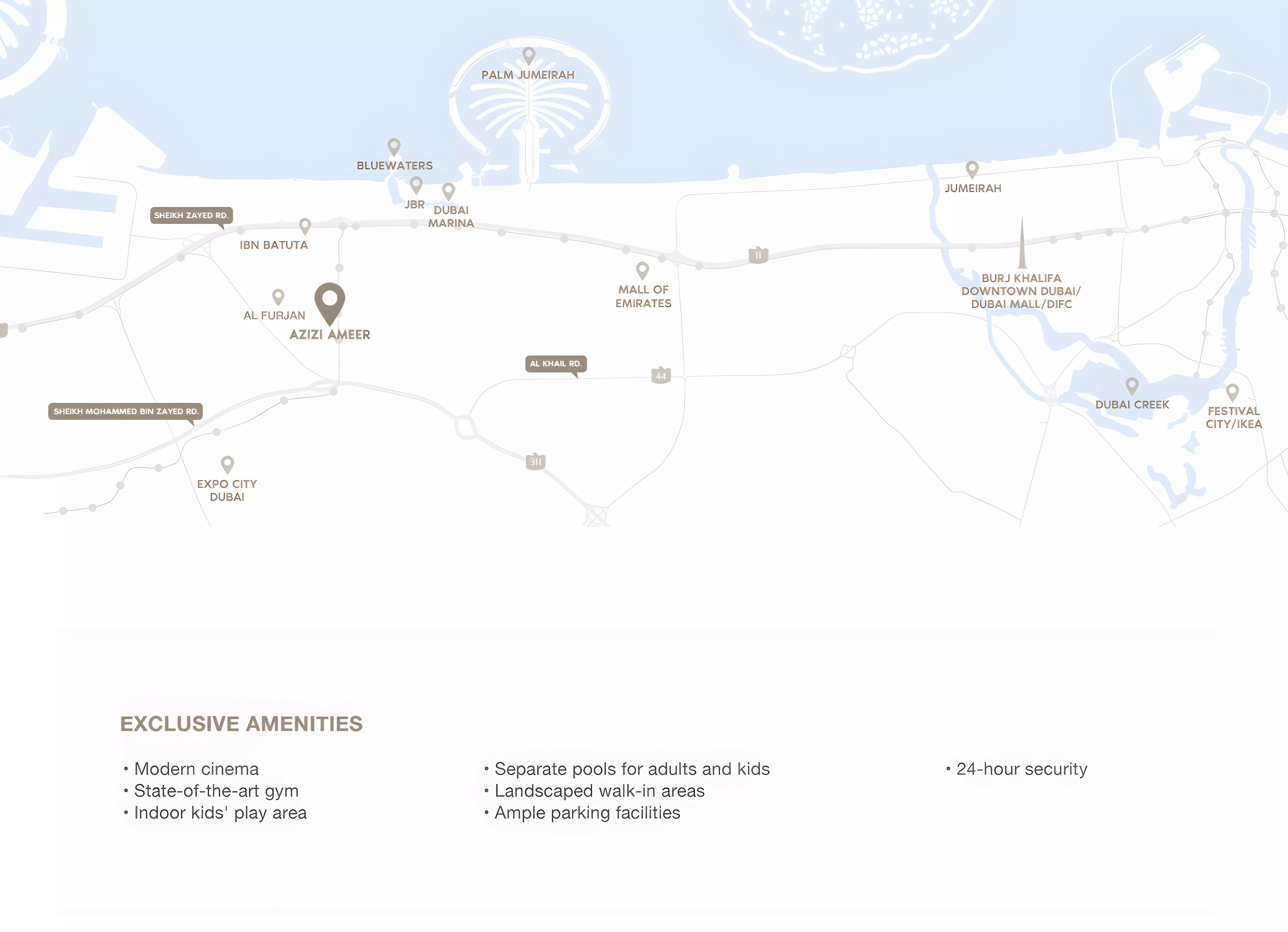 Azizi Amir development master plan layout, Al Furjan, Dubai