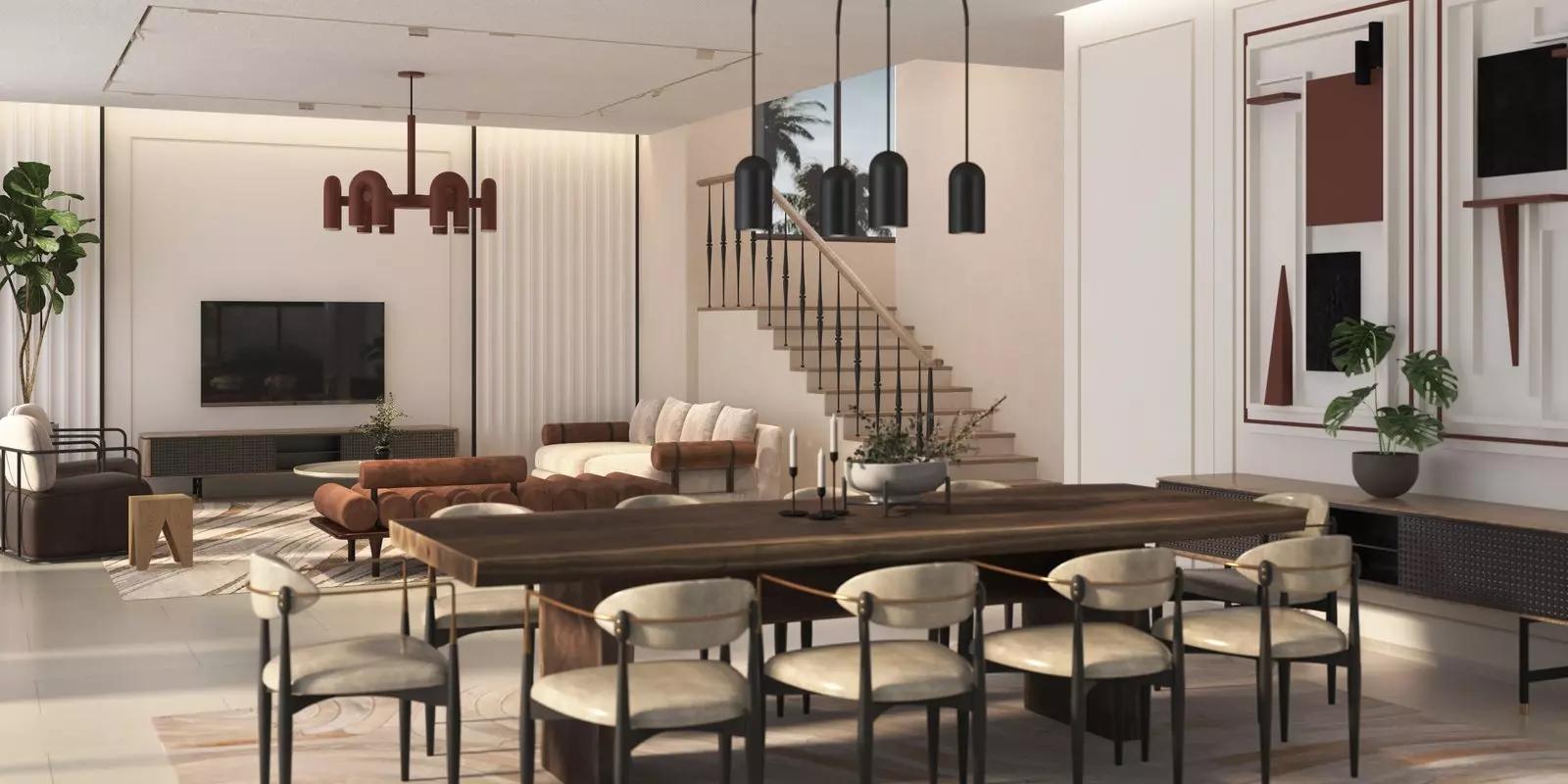 Ibiza private pool and garden area at DAMAC Lagoons, Dubai