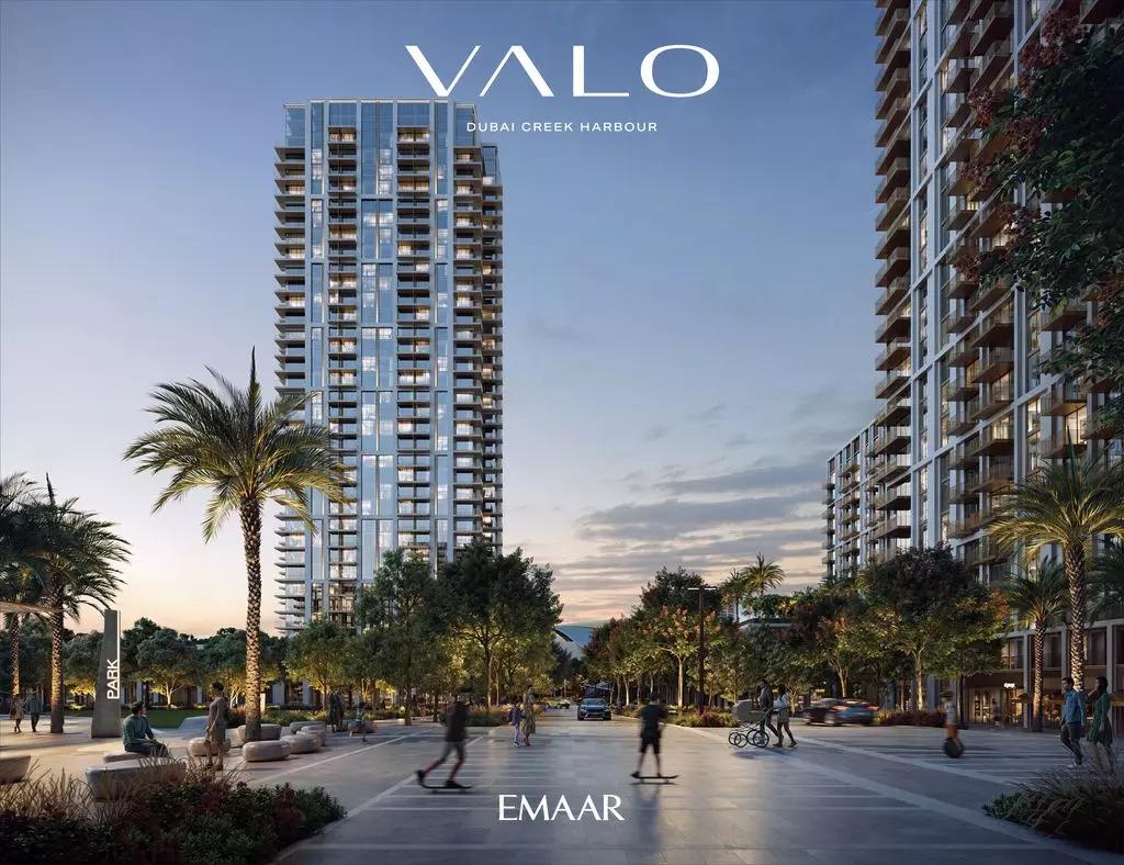 Valo apartment interior living space, Dubai Creek Harbour