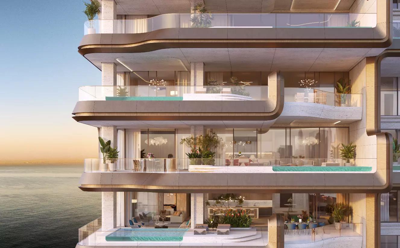 Ela residence facade and architectural detail, Palm Jumeirah