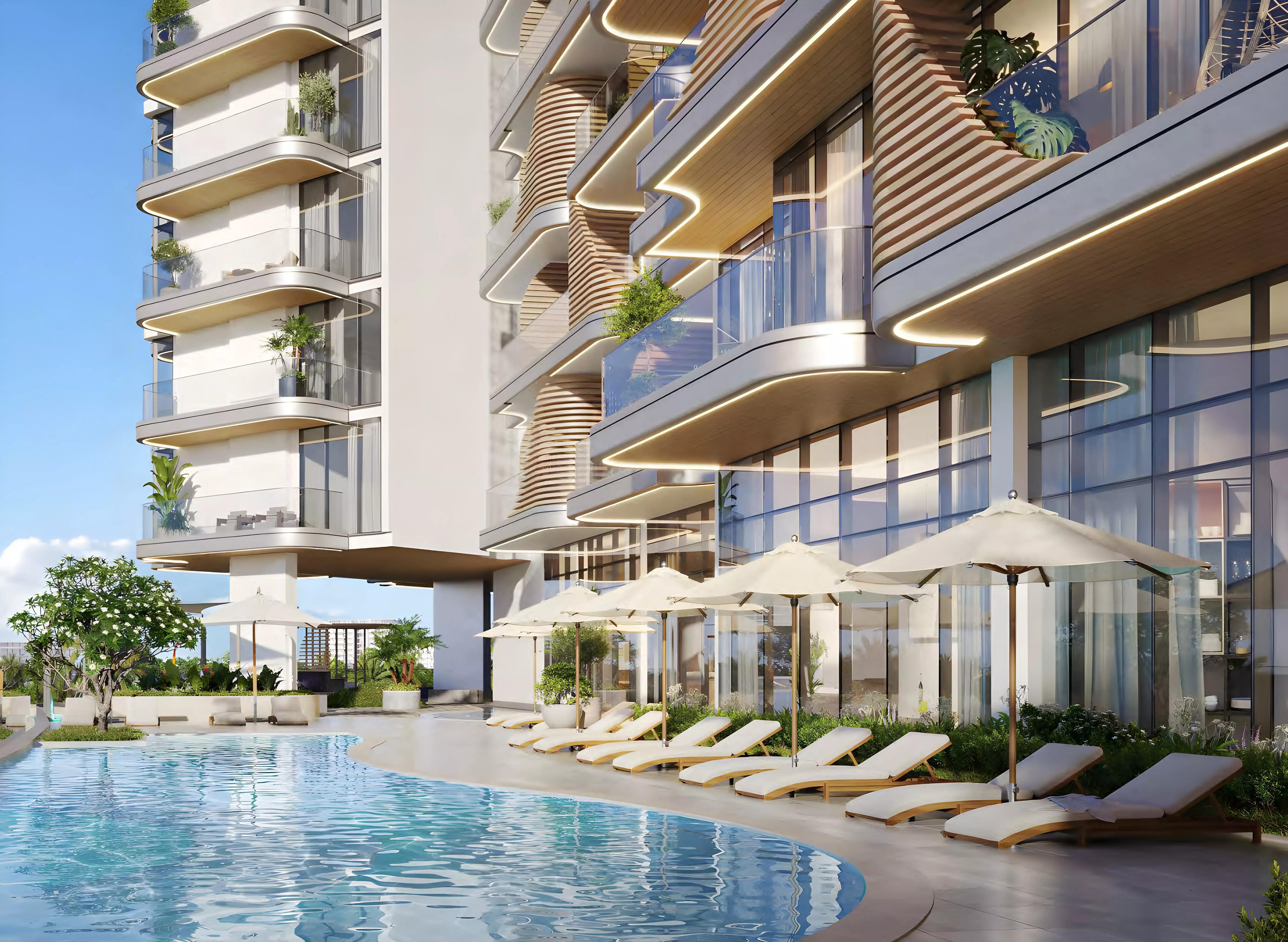 Rabdan Gate apartment interior living space, Majan, Dubai
