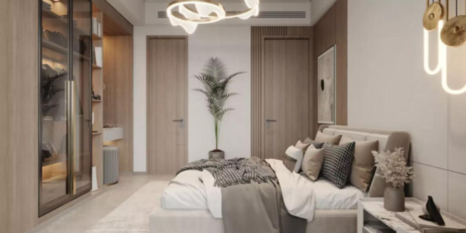 Electra apartment interior render, Jumeirah Village Circle, Dubai