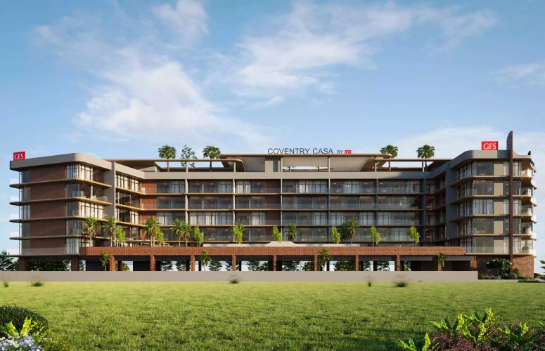 Coventry Casa apartment building exterior in Dubai Industrial City