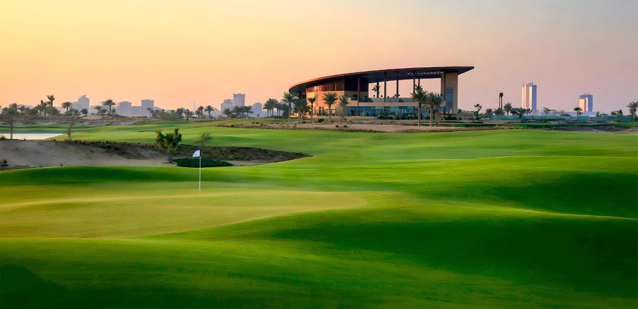 Belair villa garden and pool area, Trump Estates DAMAC Hills, Dubai