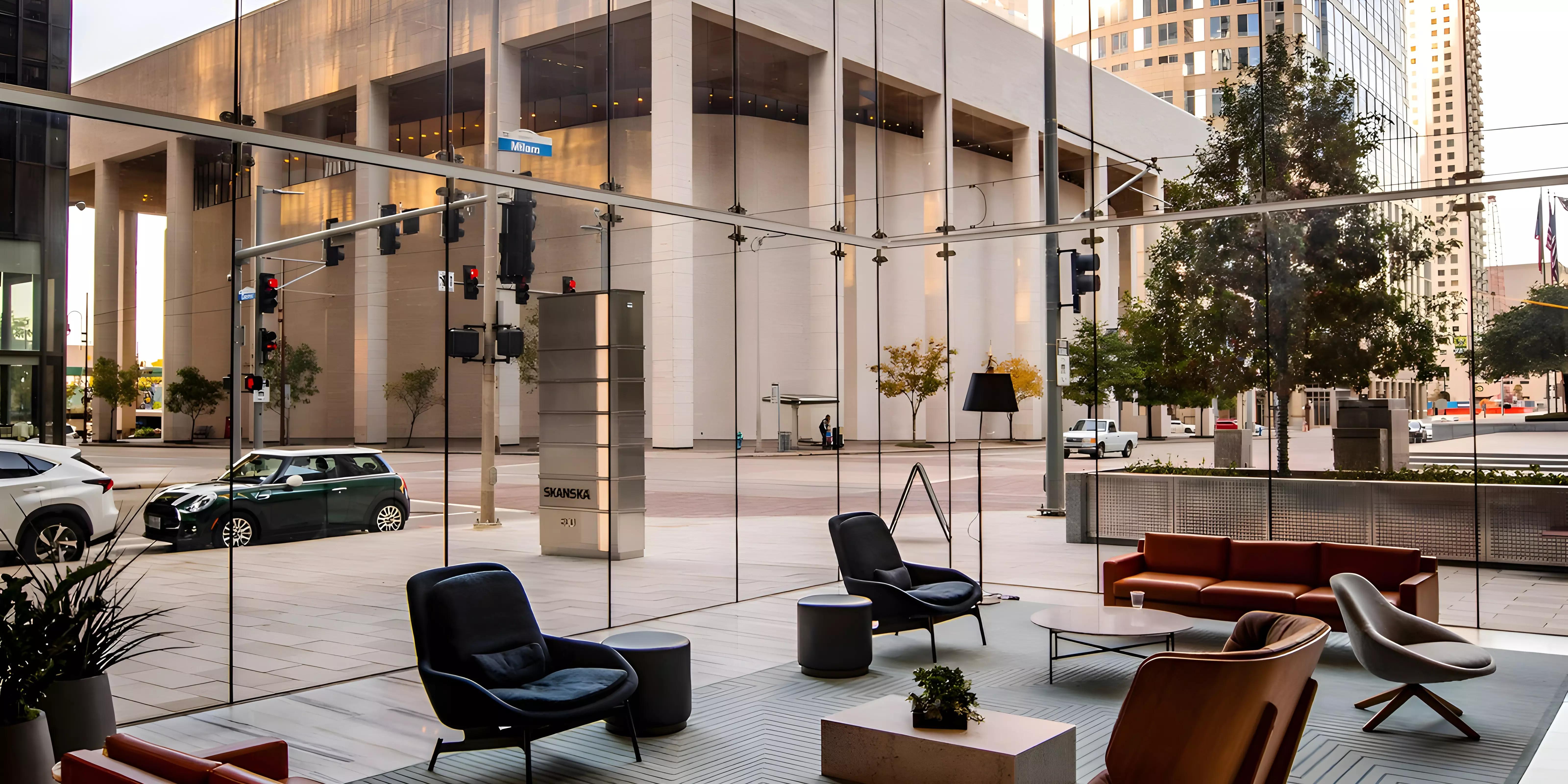 AG 7even amenity deck with seating area, Dubai Land Residence Complex