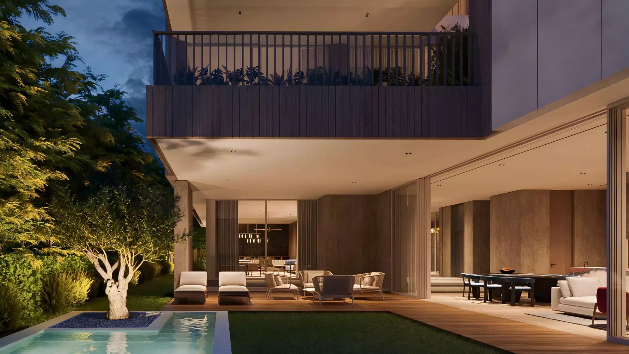 Numa Reserve villa facade and driveway, Mohammed Bin Rashid City, Dubai